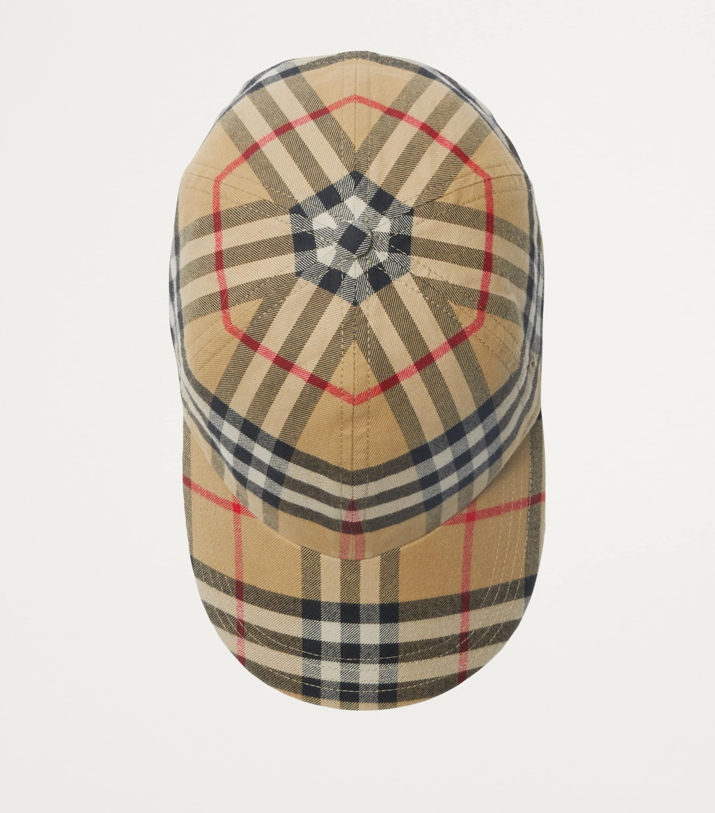 Burberry Beige Cotton Check Baseball Cap Harrods UK