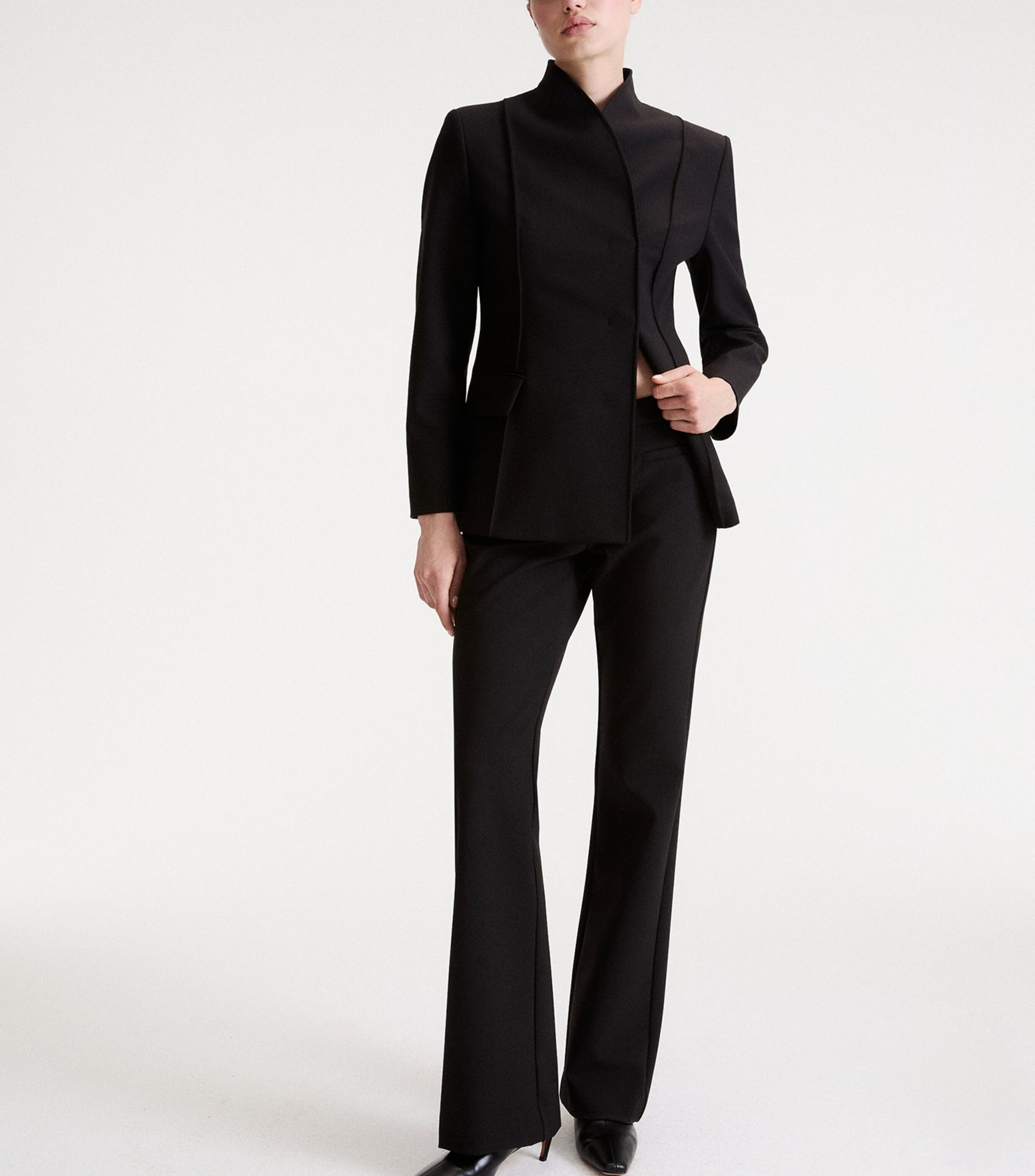 Marella Womens Flared Trousers Black Image 4
