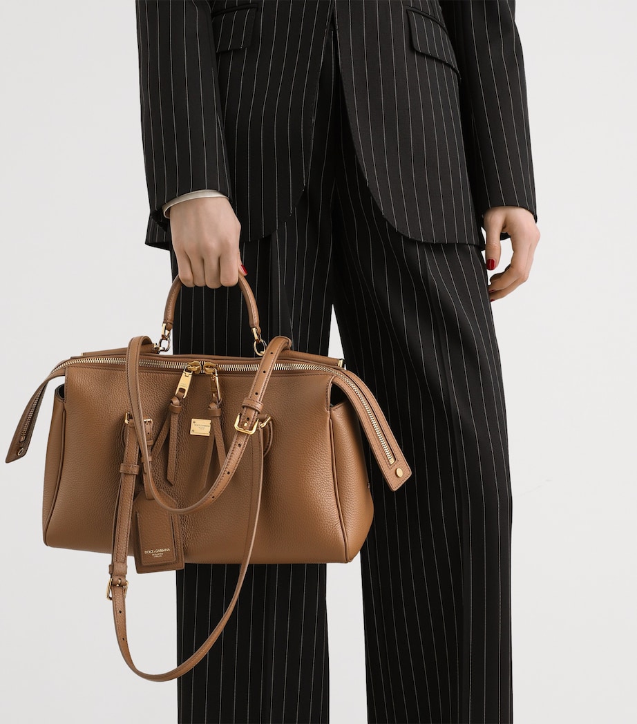 Dolce&Gabbana Calfskin Vittoria Shoulder Bag Caramello Image 2