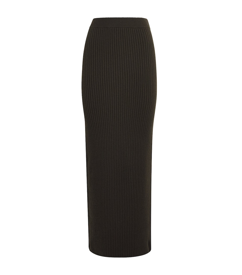 Virgin Wool-Blend Midi Skirt MOSS GREEN Image 1