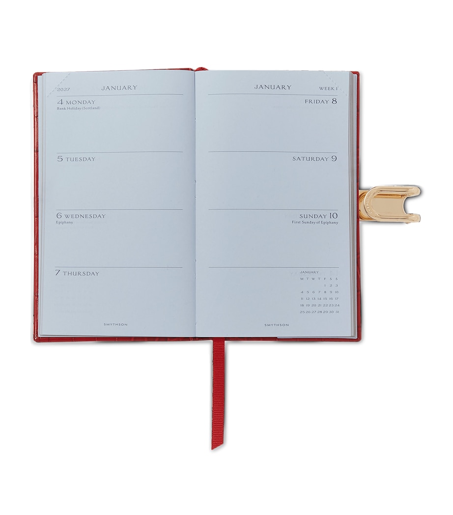 Smythson Leather Panama Weekly Diary 2027 Red Image 2