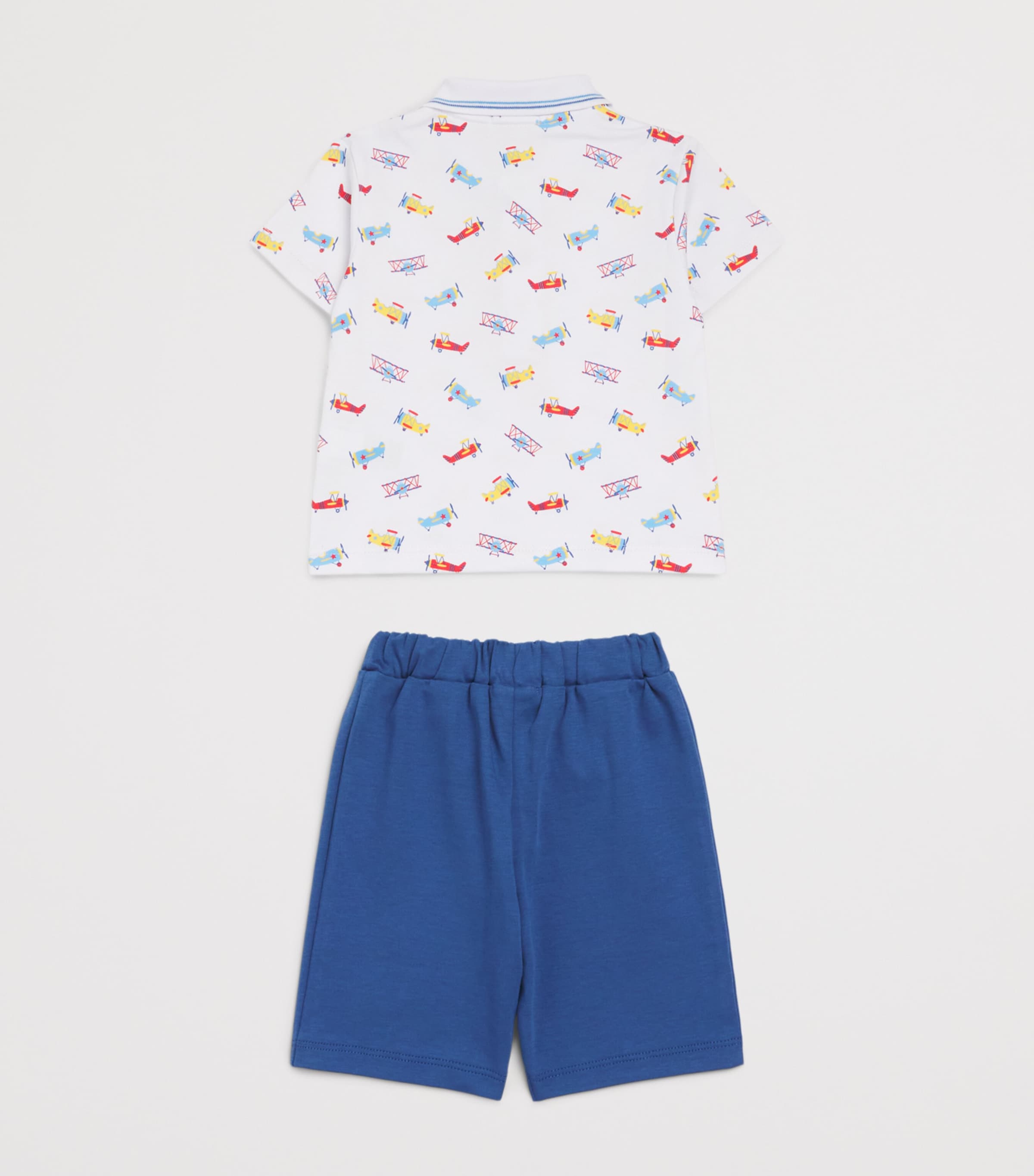 Kissy Kissy Pima Cotton Let’s Fly Away Polo Shirt and Shorts Set (3-24 Months) Image 2