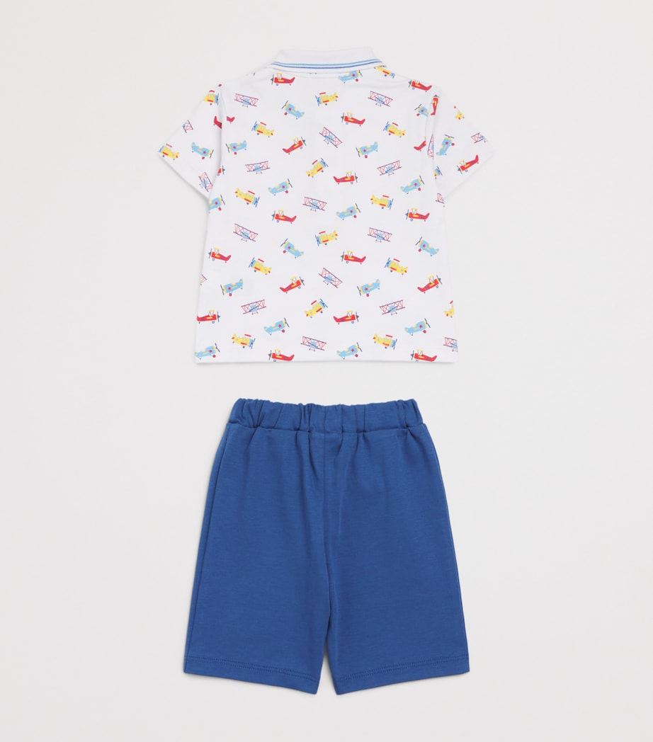 Kissy Kissy Pima Cotton Let’s Fly Away Polo Shirt and Shorts Set (3-24 Months) Image 2