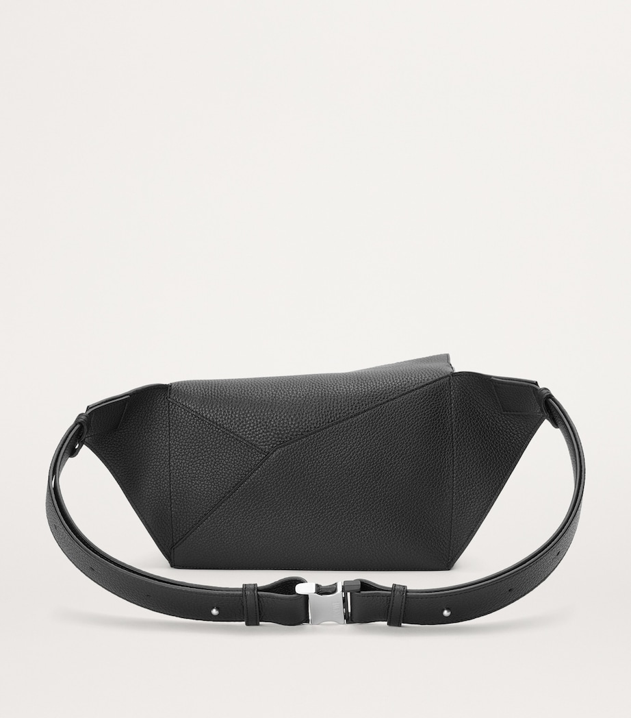 Small Leather Puzzle Edge Belt Bag BLACK Image 3