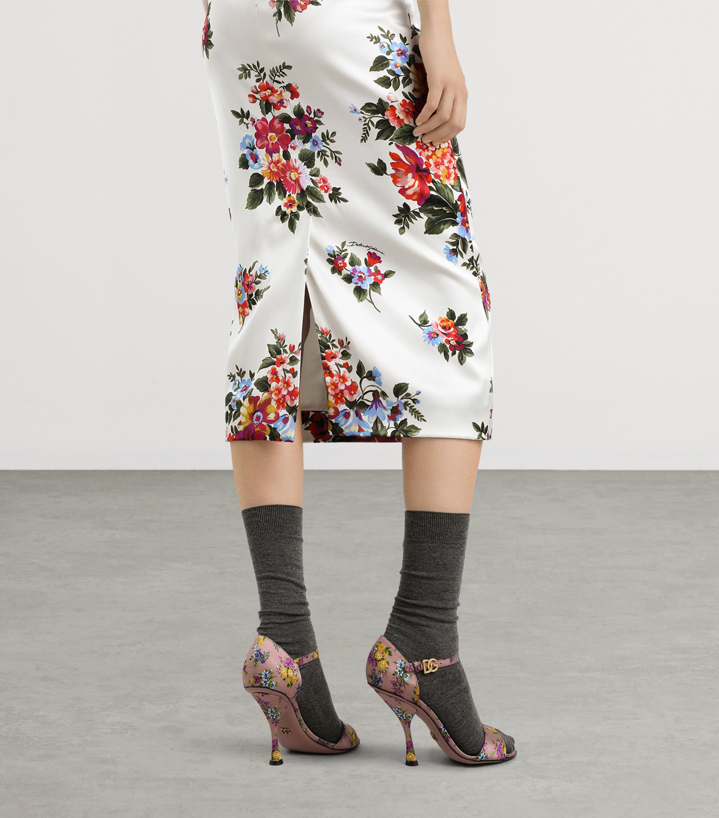 Dolce&Gabbana Womens Floral Midi Dress Mazz Image 5