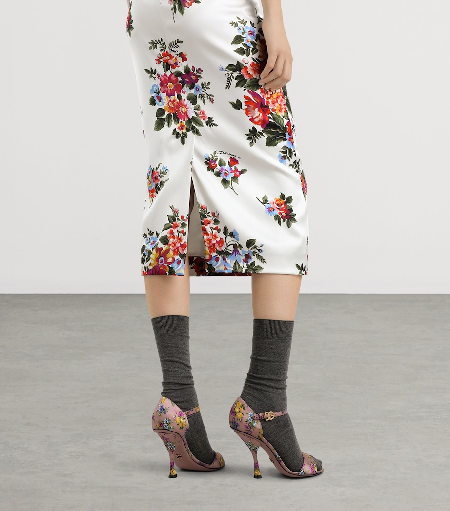 Dolce&Gabbana Womens Floral Midi Dress Mazz Image 5