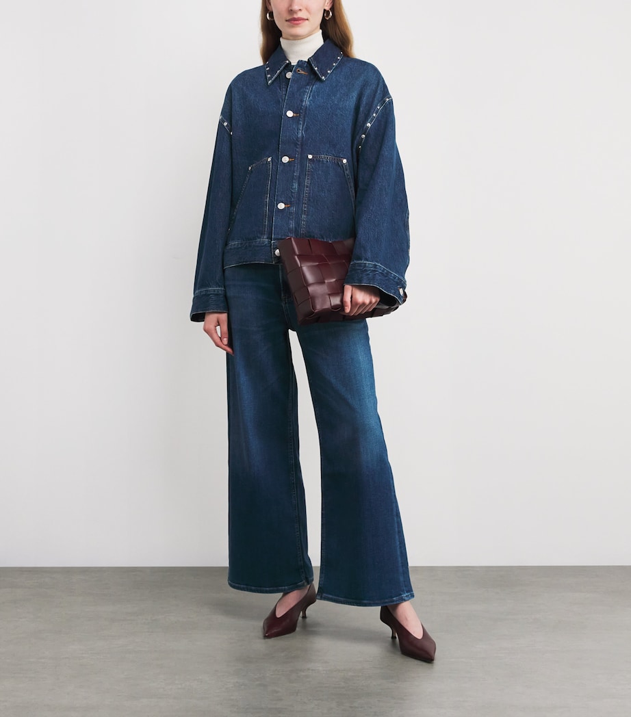 Studded Denim Jacket U71BL LE BLUE Image 2