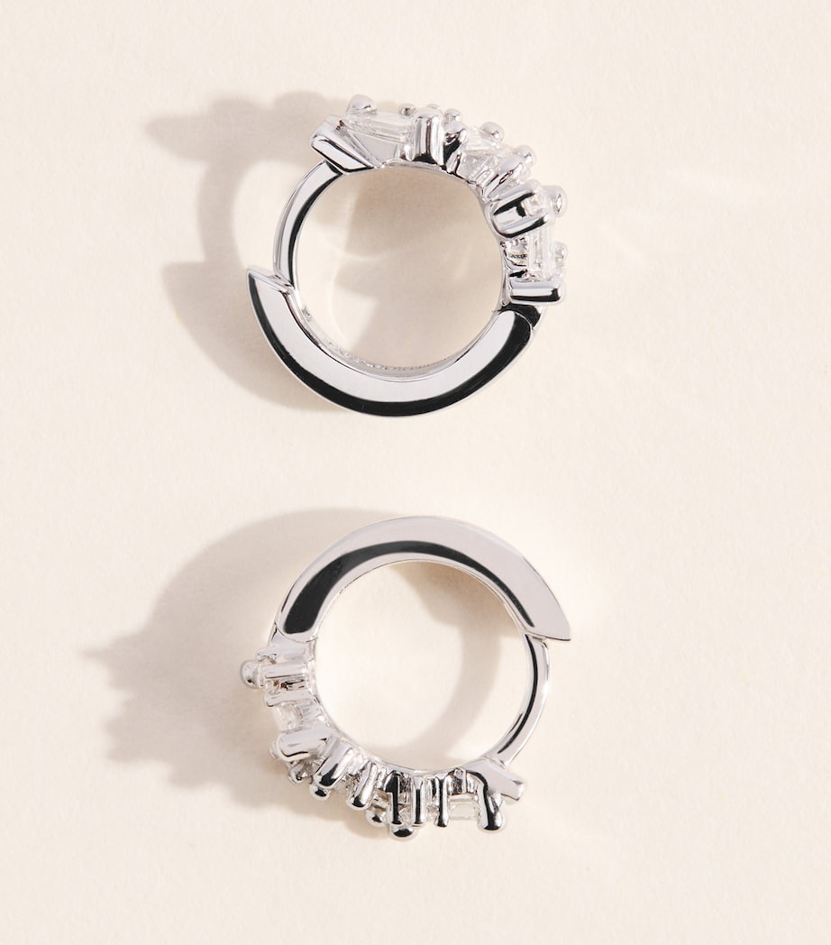 Suzanne Kalan White Gold and Diamond Frenzy Huggie Earrings Wg/wd Image 4