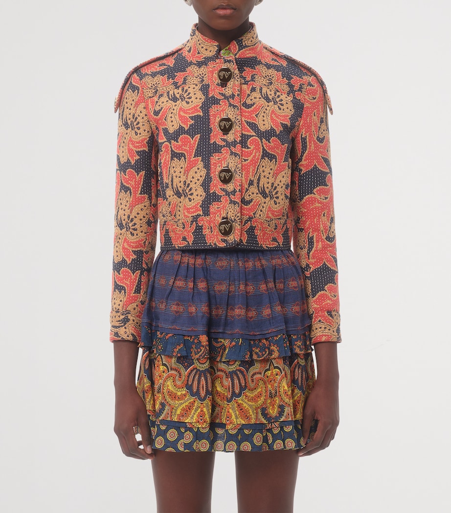 Cotton-Blend Floral Jacquard Jacket QPL Image 2