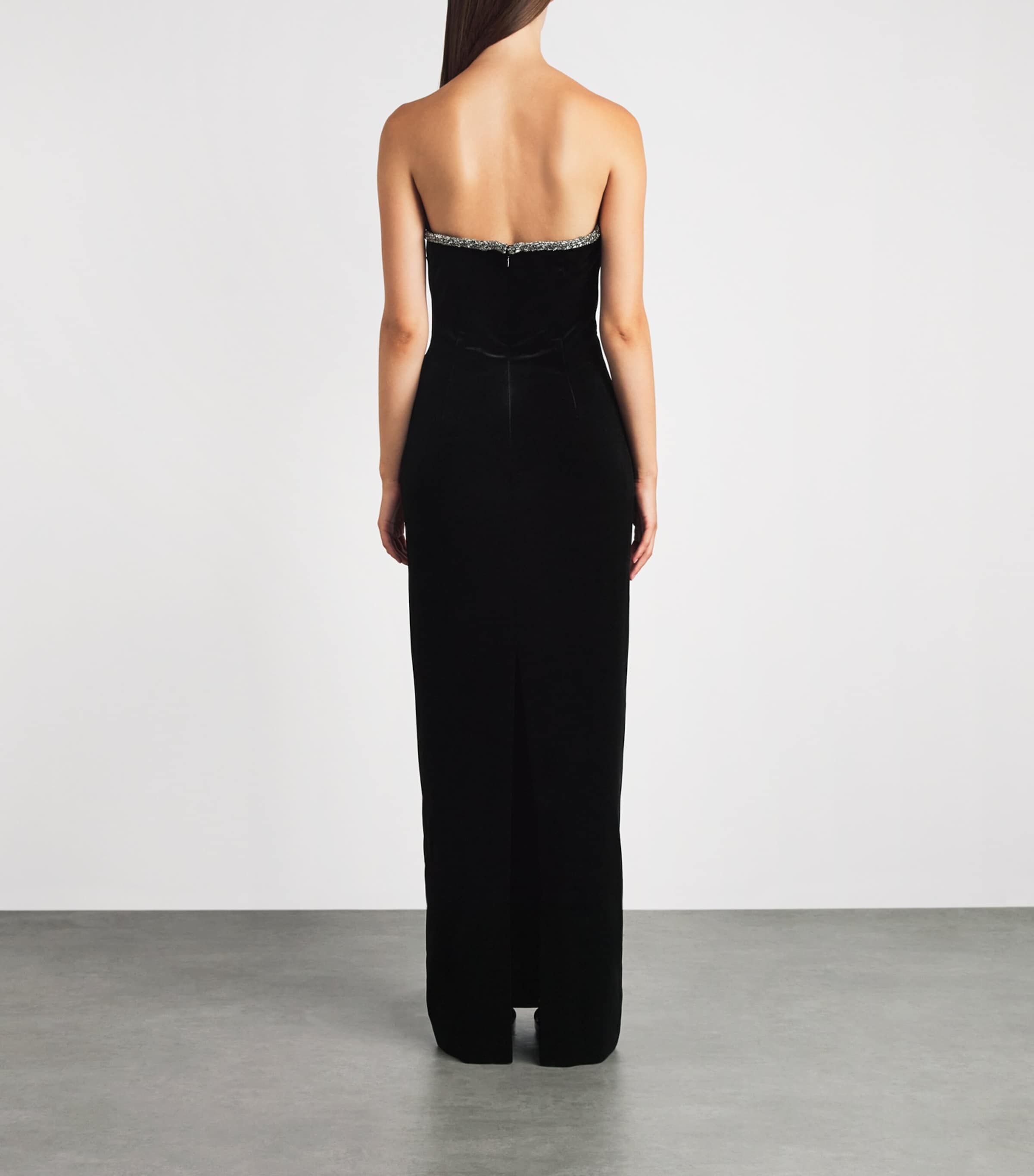 Self-Portrait Womens Velvet Embellished Maxi Dress Black Image 4