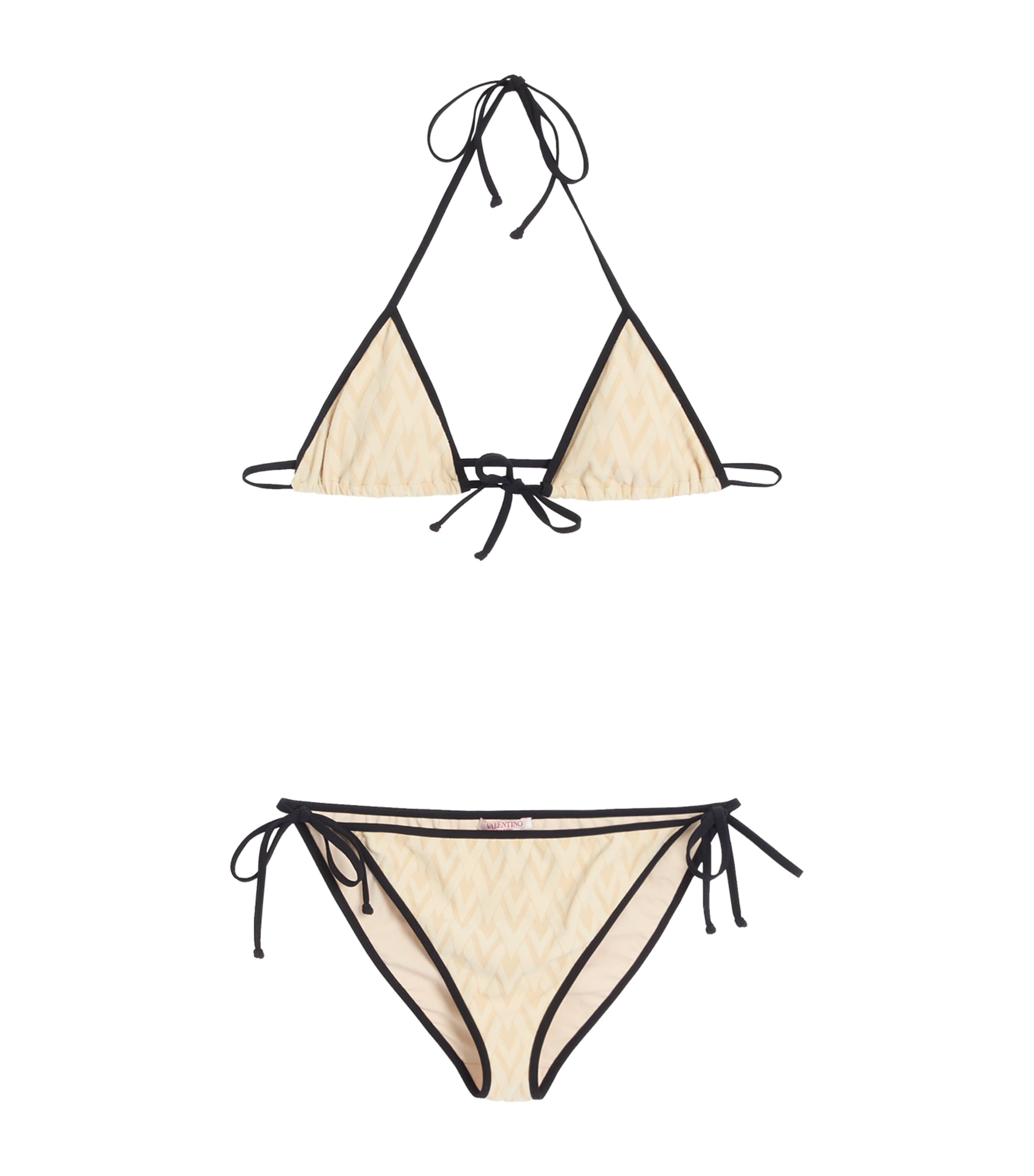 Valentino Geometric V Bikini In Nude