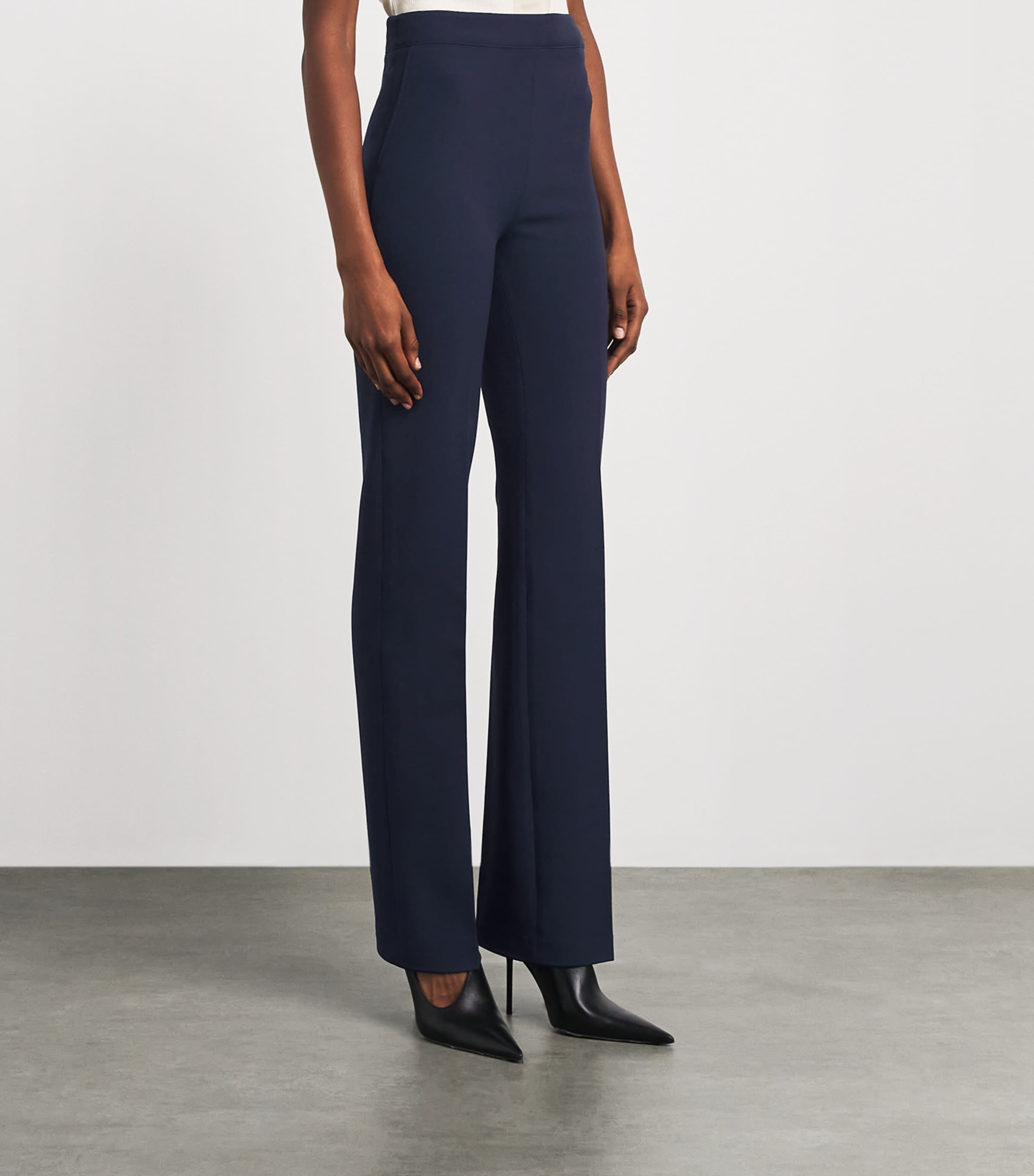 Safiyaa Womens Crepe Tailored Trousers Maritime Blue Image 4