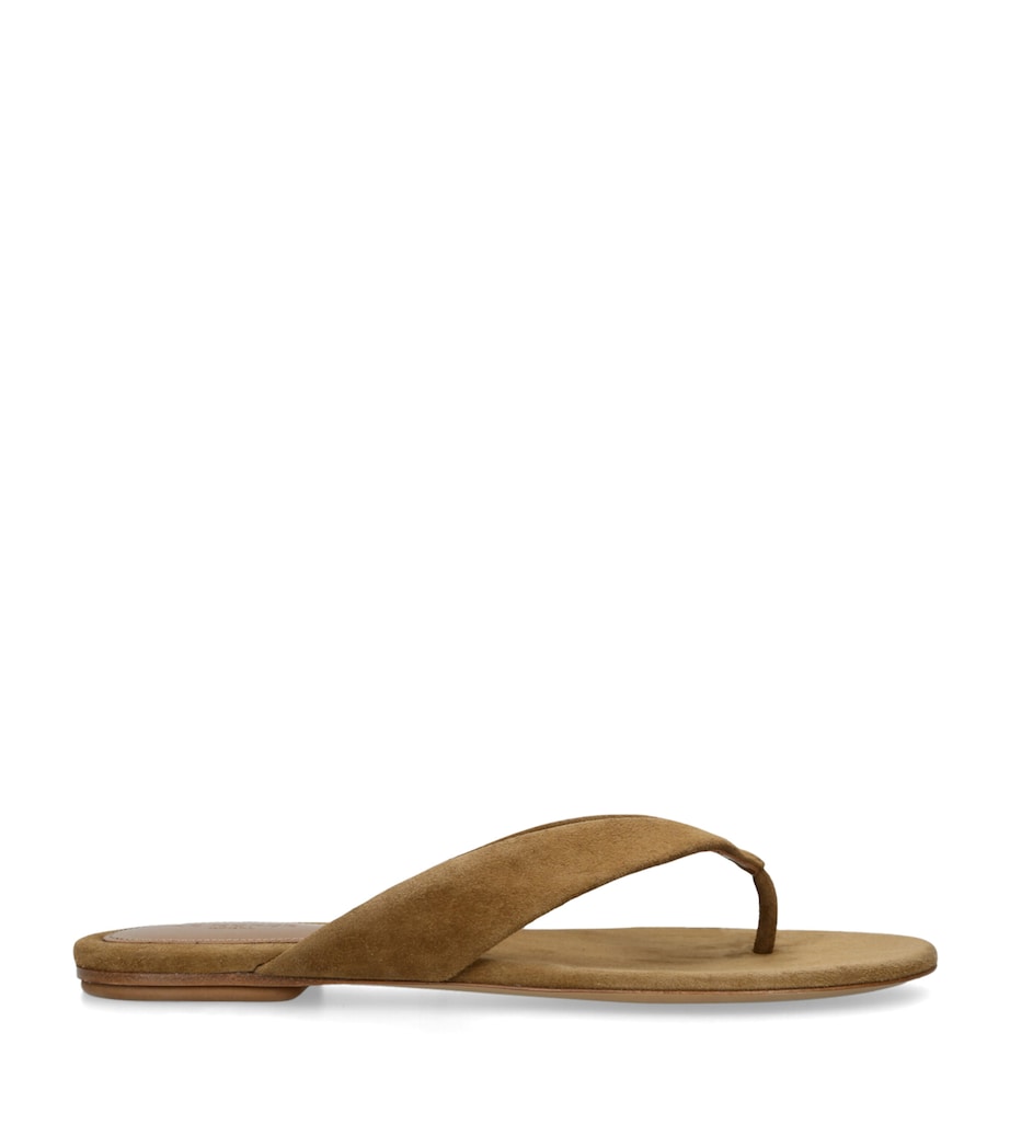 Le Monde Beryl Suede Flip Flops Taupe Image 1