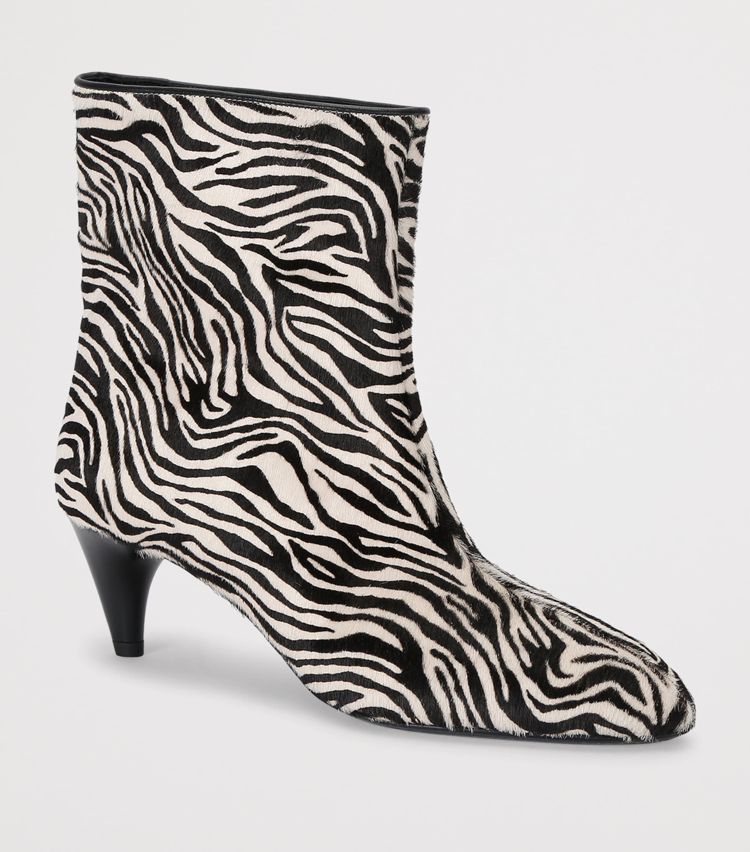 Isabel Marant Leather Jiry Ankle Boots 55 Blk/white Image 2