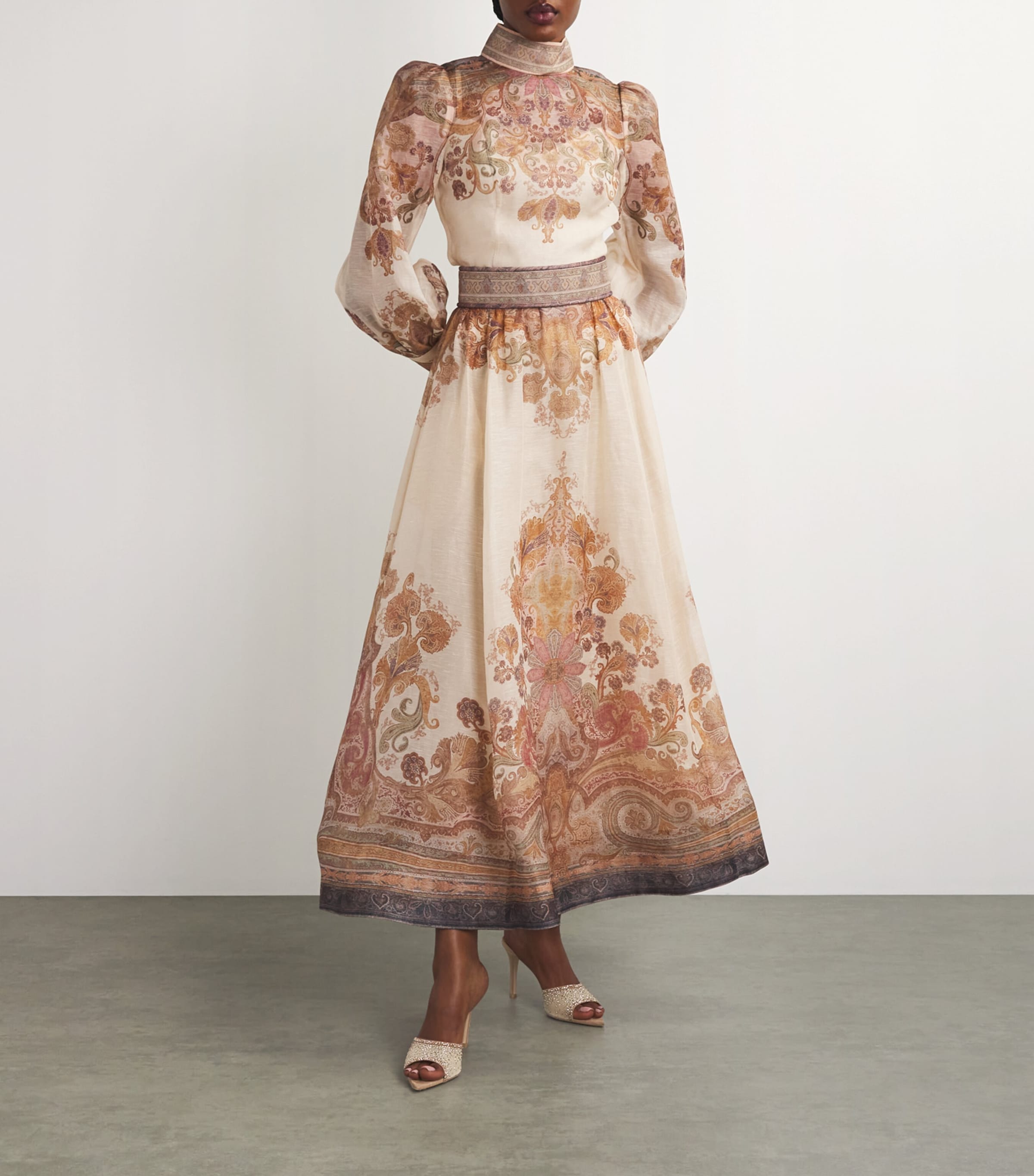 Embellished Rania Mules 85 MID BROWN Image 6