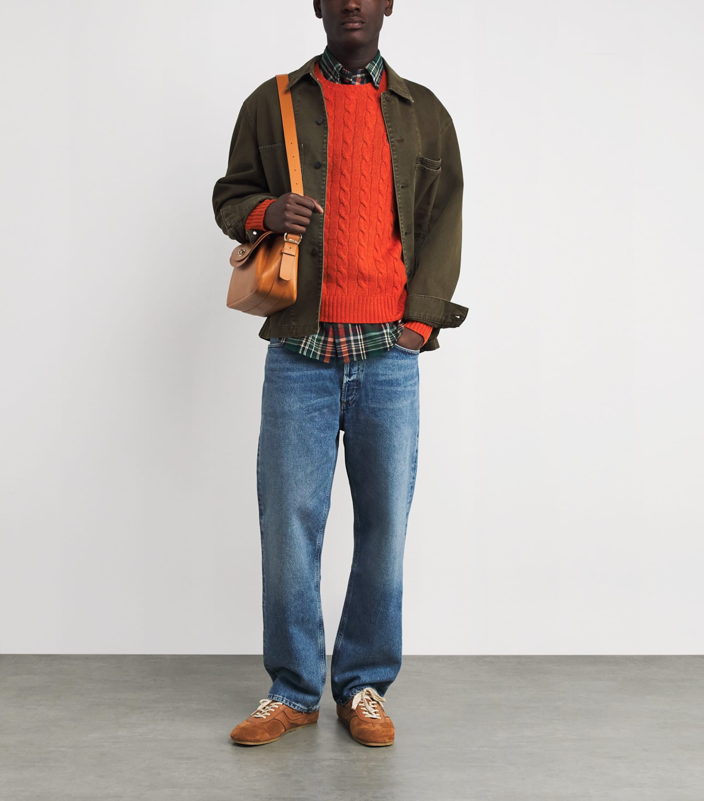 Wool-Cashmere Cable-Knit Sweater ORANGE Image 2