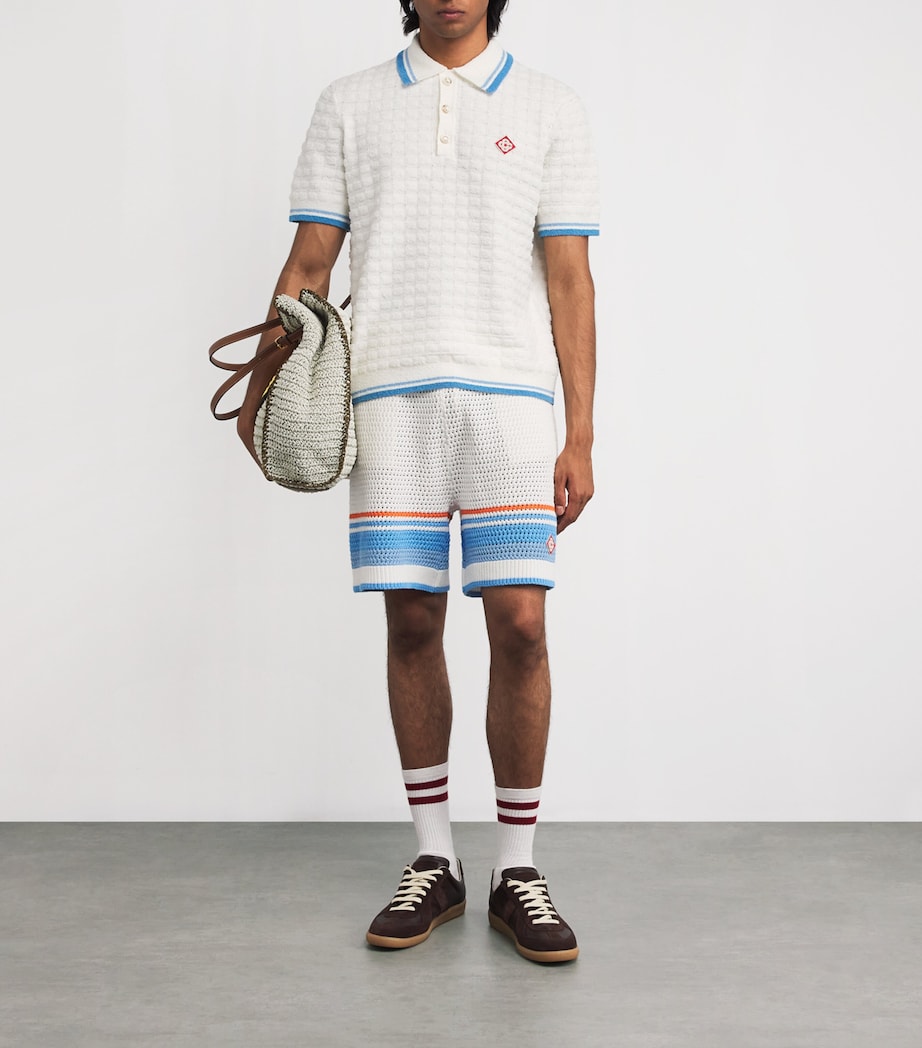 Cotton Chevron Crochet Shorts BLUE MULTI Image 2