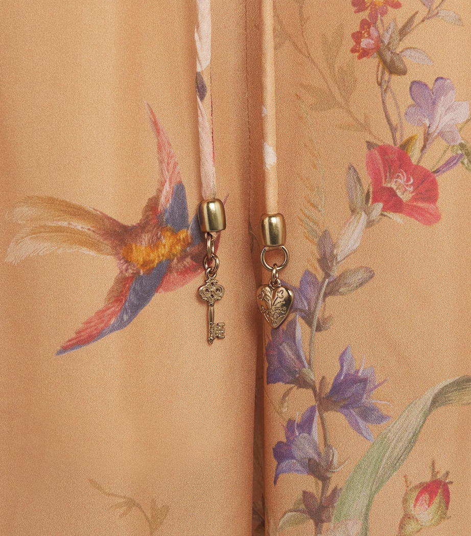 Silk Patience Trousers TAN FLORALTAFL Image 6