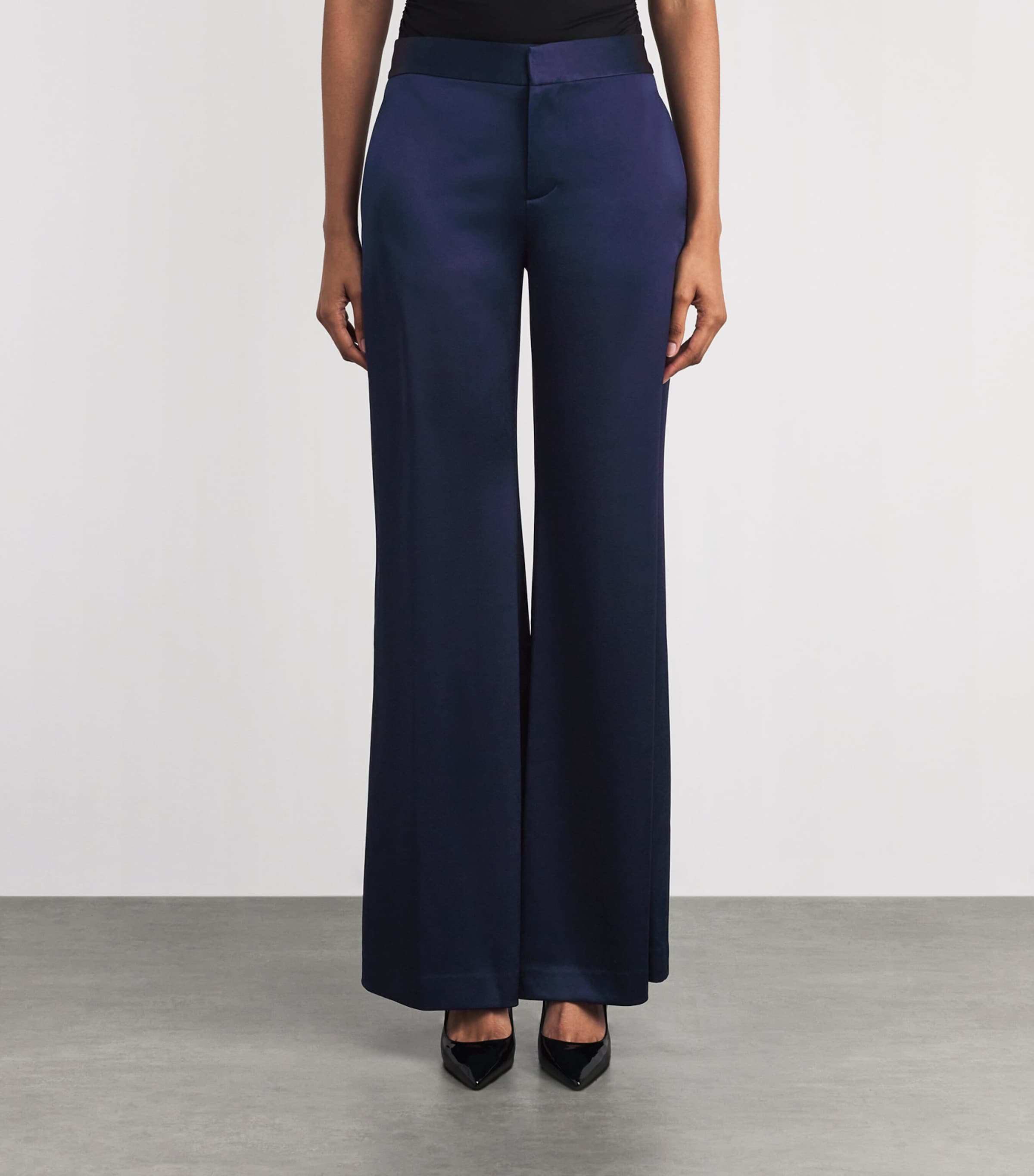 Satin Shane Wide-Leg Trousers B401 MIDNIGHT BLUE Image 3
