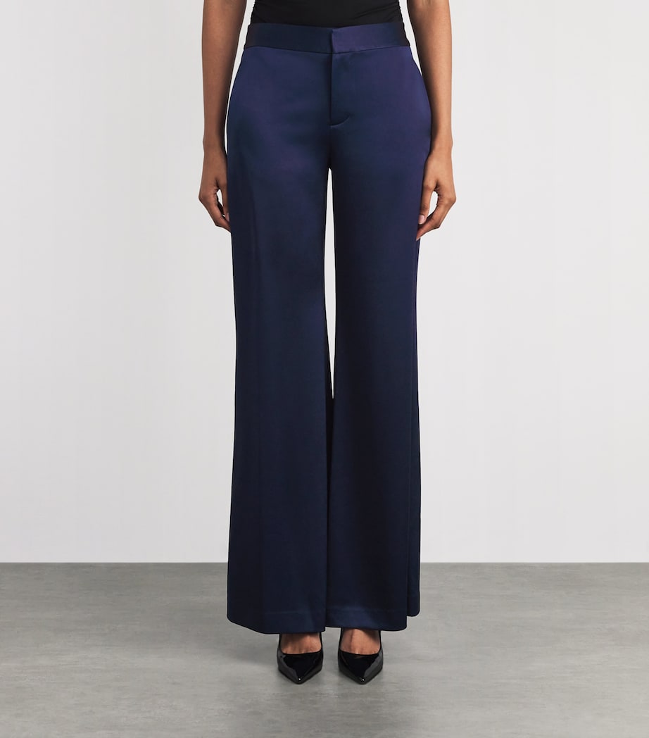 Satin Shane Wide-Leg Trousers B401 MIDNIGHT BLUE Image 3