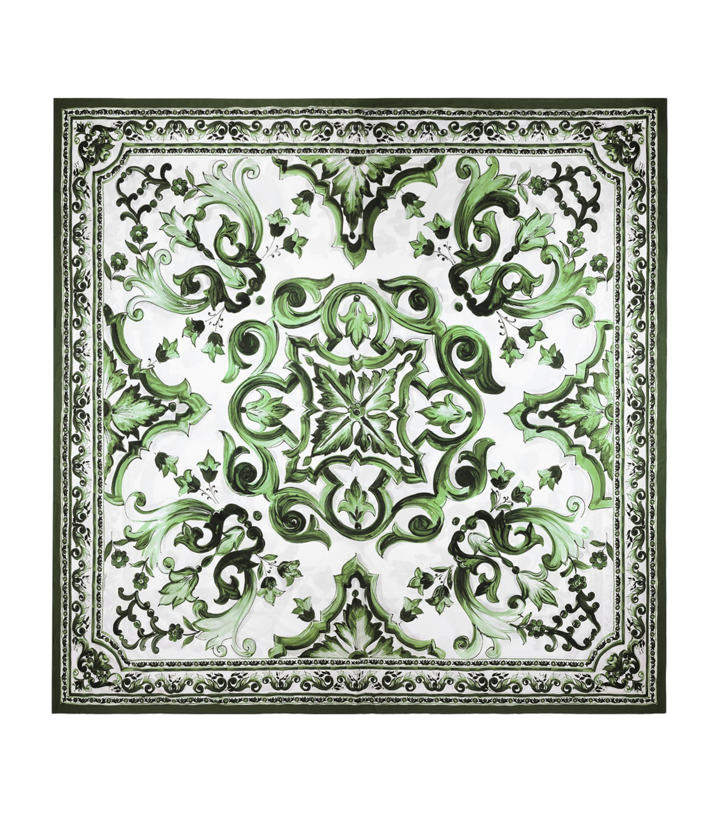 Cotton Majolica King Fitted Sheet (300cm x 300cm) UV011-MAIOLICA VERDE Image 1