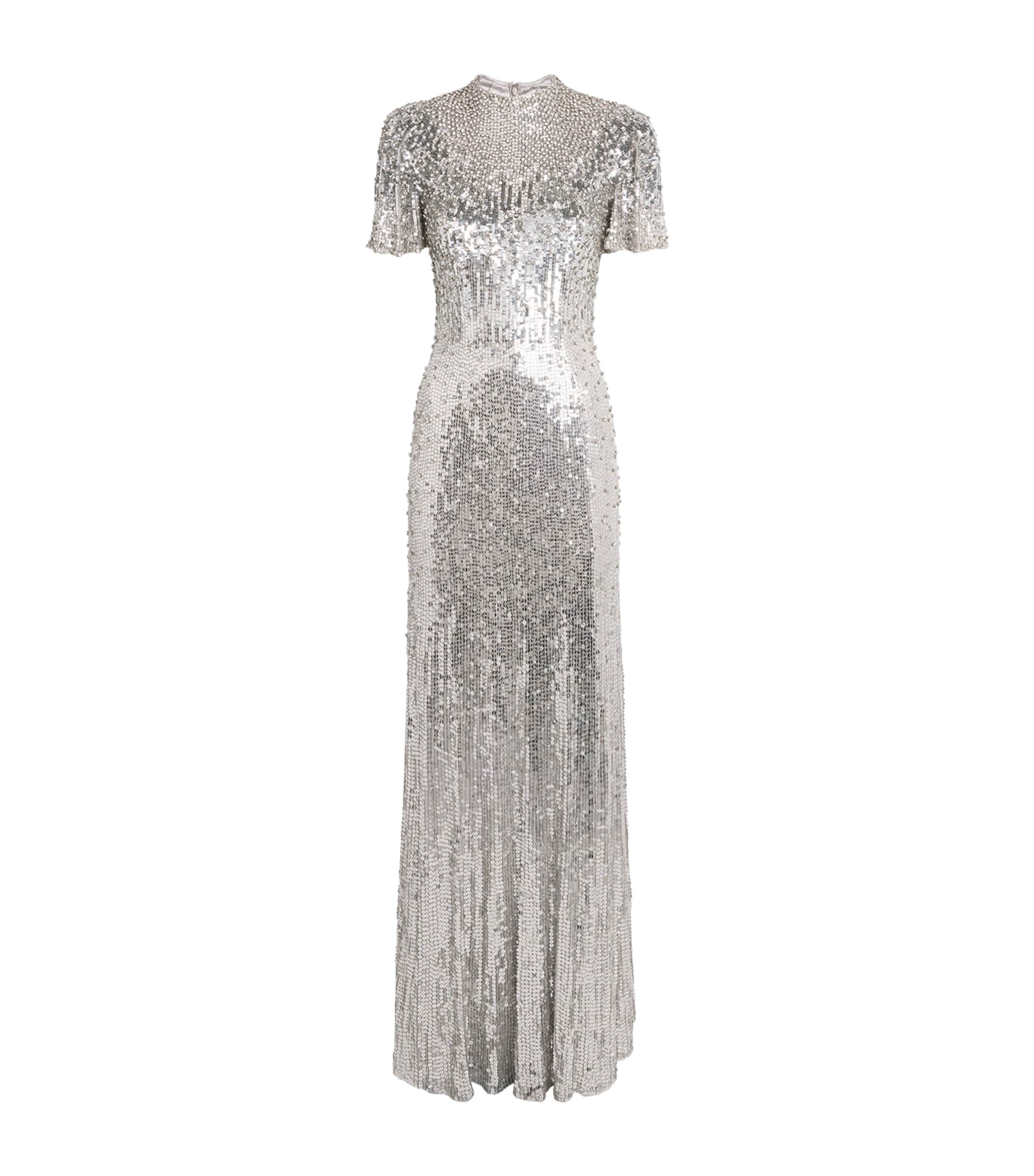 Jenny Packham Womens Embellished Viola Gown Ammonite Image 1
