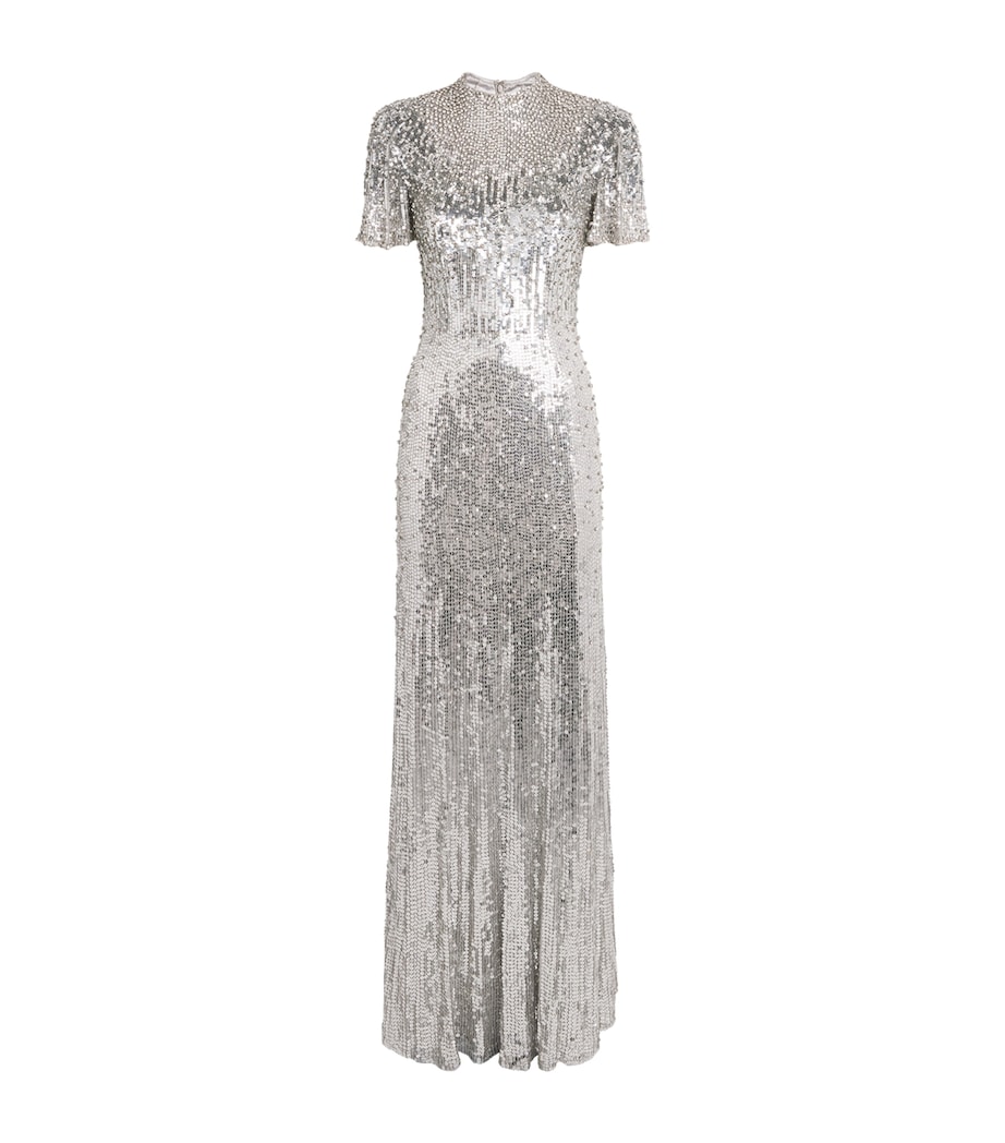 Jenny Packham Womens Embellished Viola Gown Ammonite Image 1