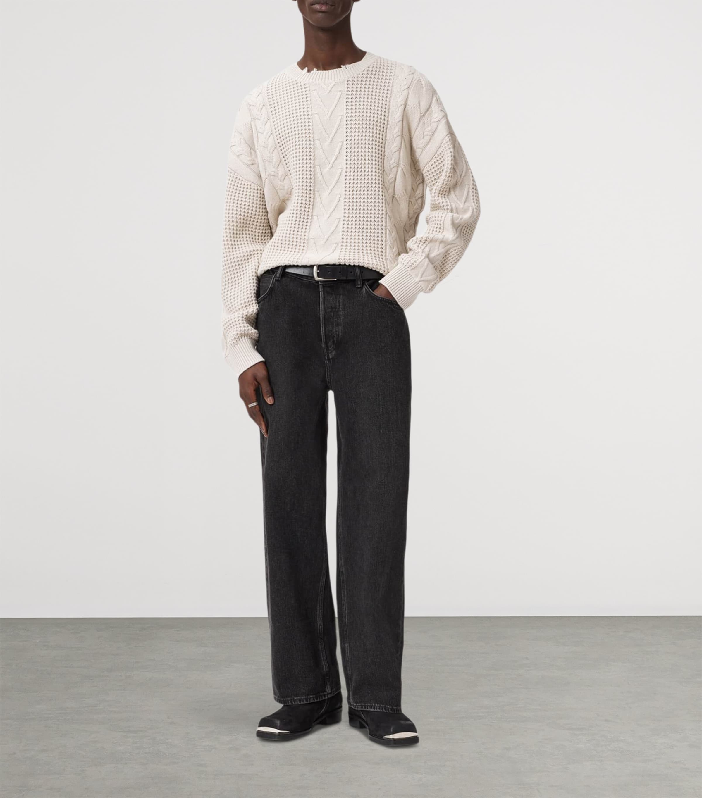 Wool-Organic Cotton Tenter Sweater ECRU WHITE Image 2