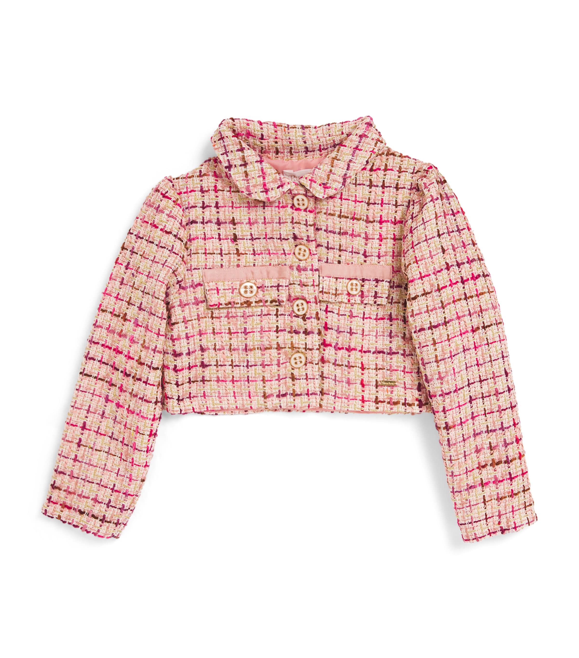 Shop Patachou Tweed Jacket In Pink