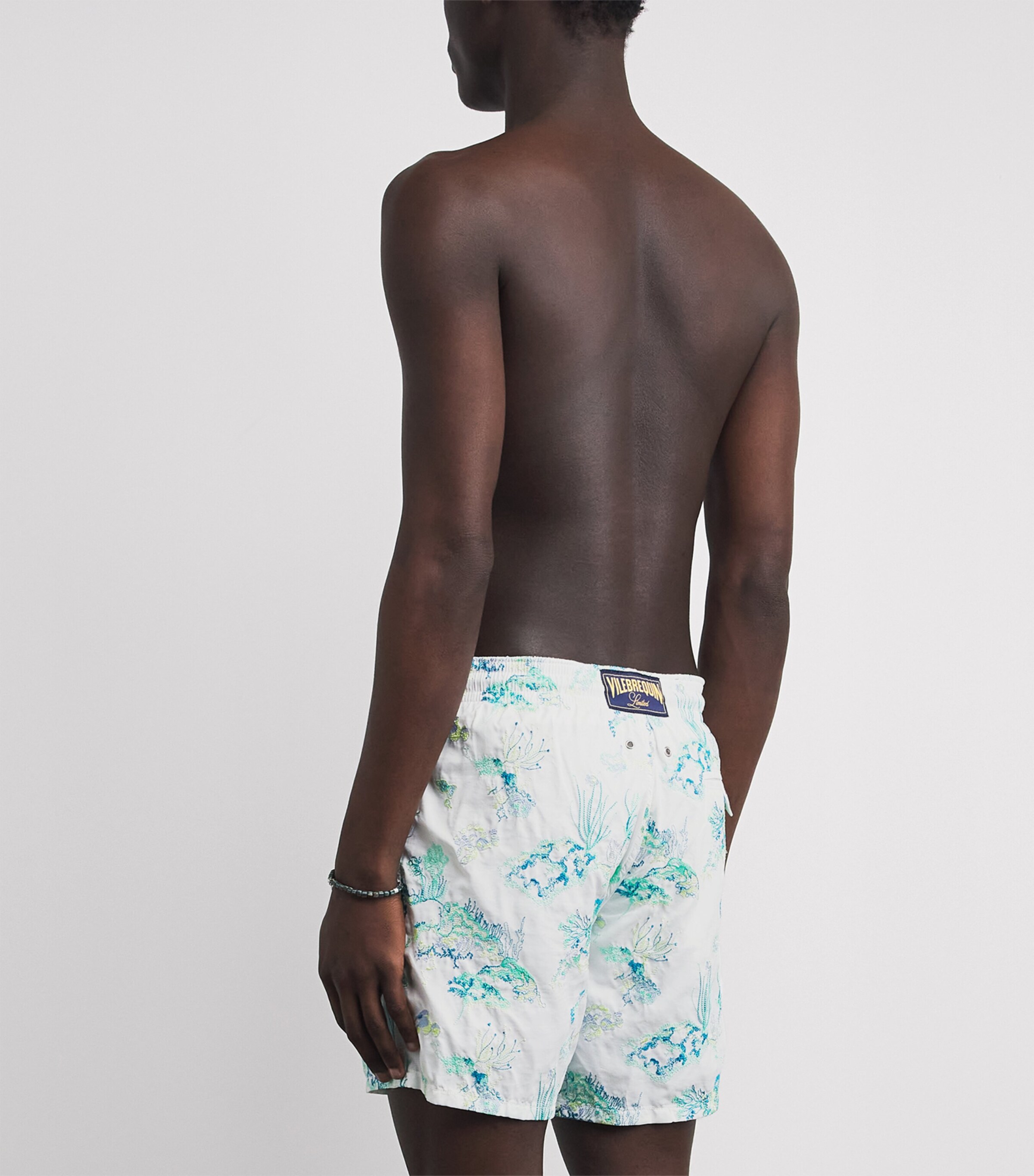 Vilebrequin Mens Embroidered Coral Reef Swim Shorts Blanc Image 3