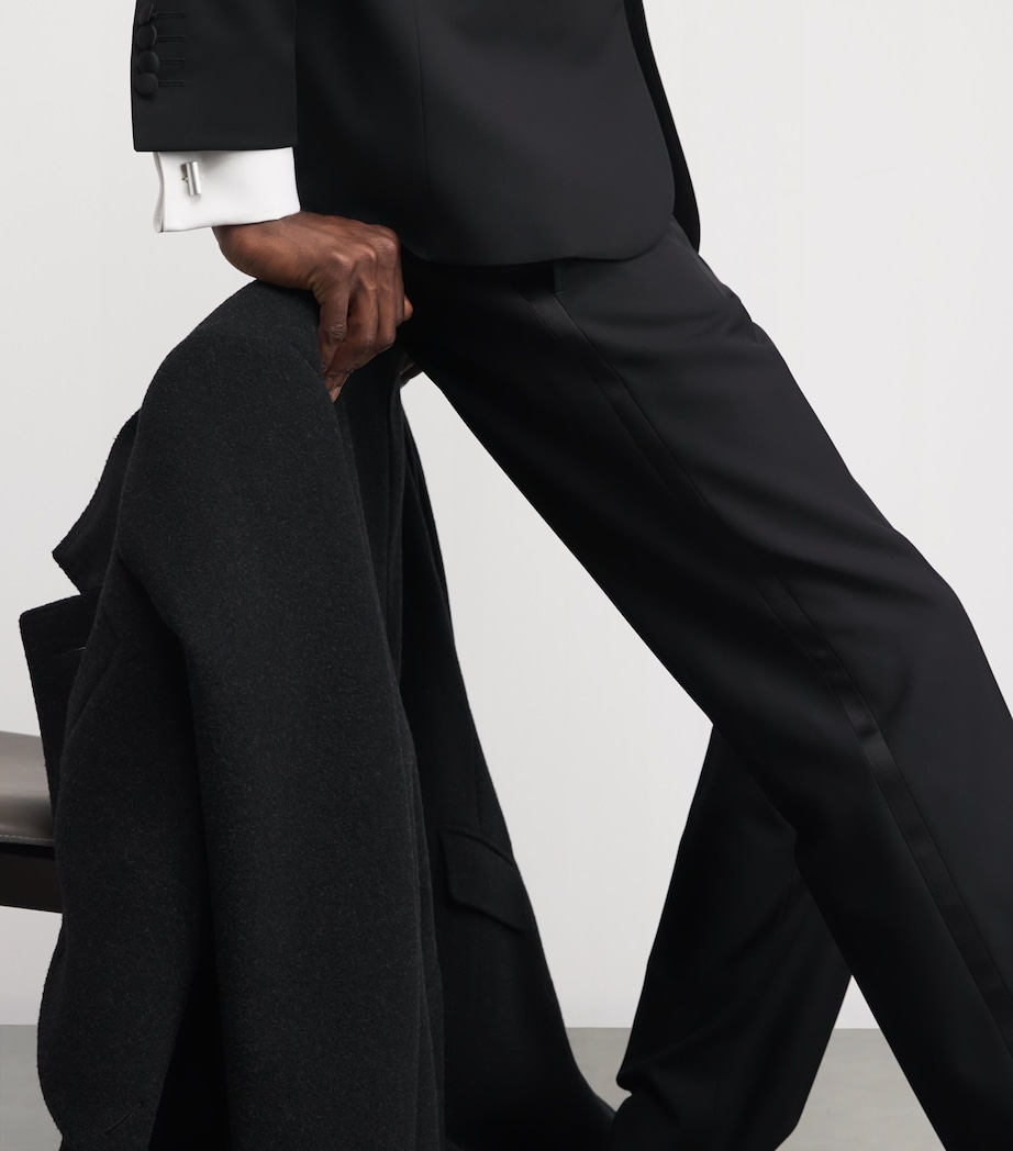 White Bronze-Plated Cylinder and Enamel Cufflinks BLACK Image 2