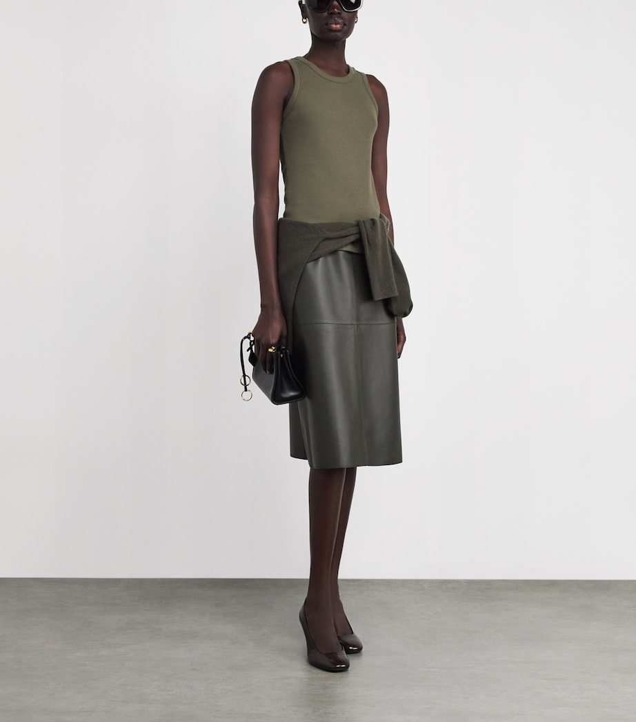 Stretch-Cotton Yeux Tank Top PALM LEAF Image 2