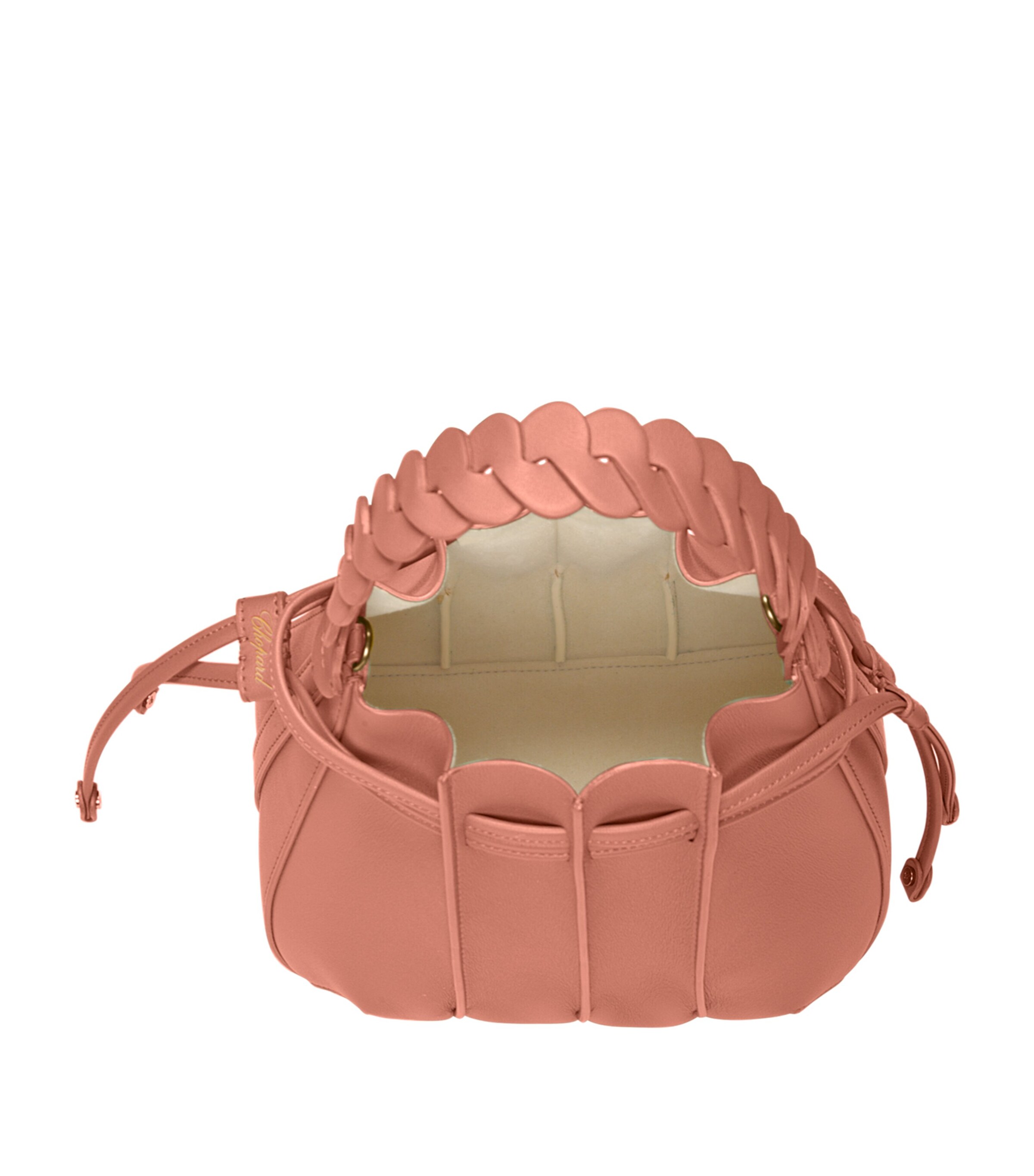 Mini Leather Gem Bucket Bag PEACH Image 5