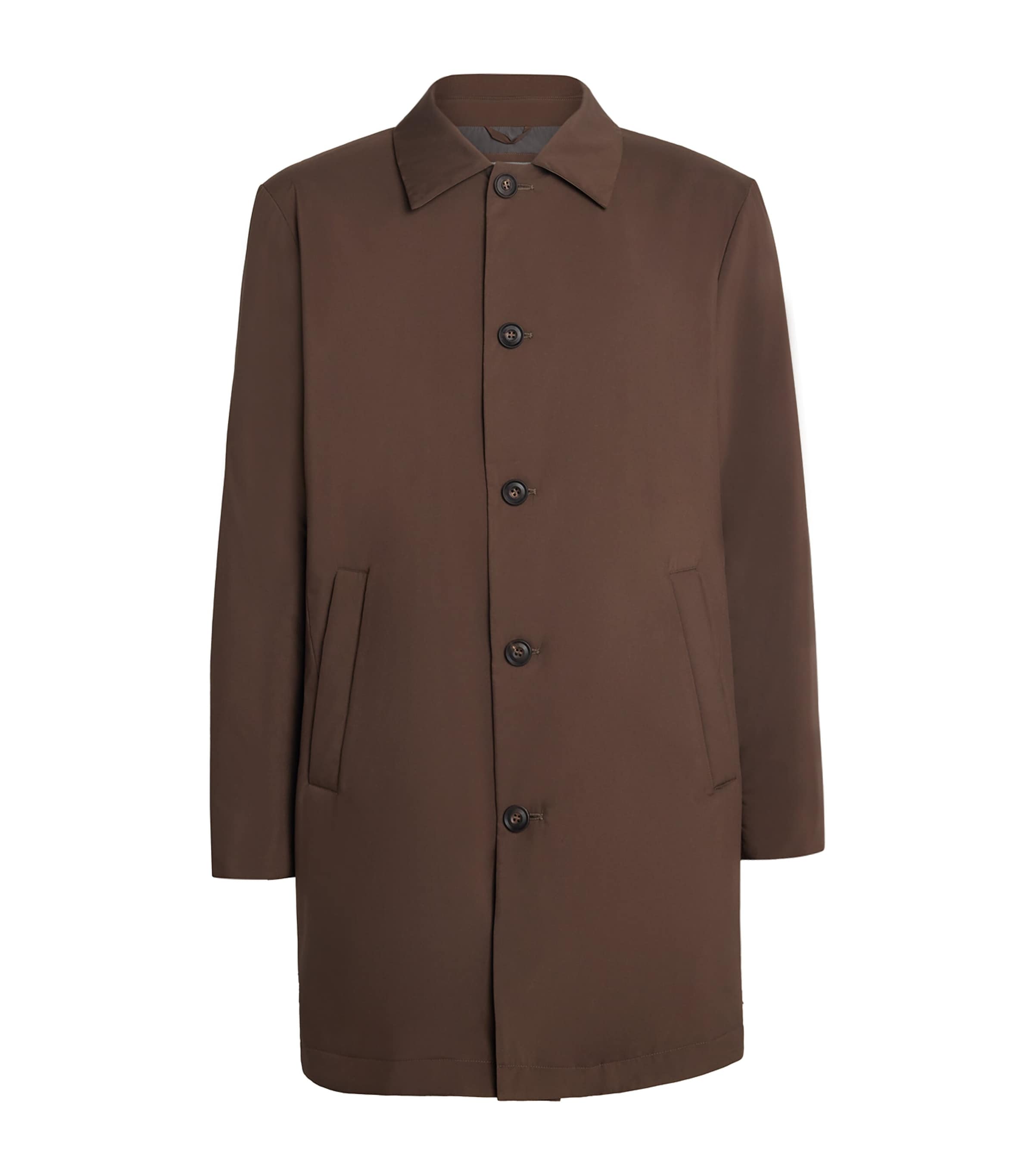 Corneliani Padded Raincoat In Brown