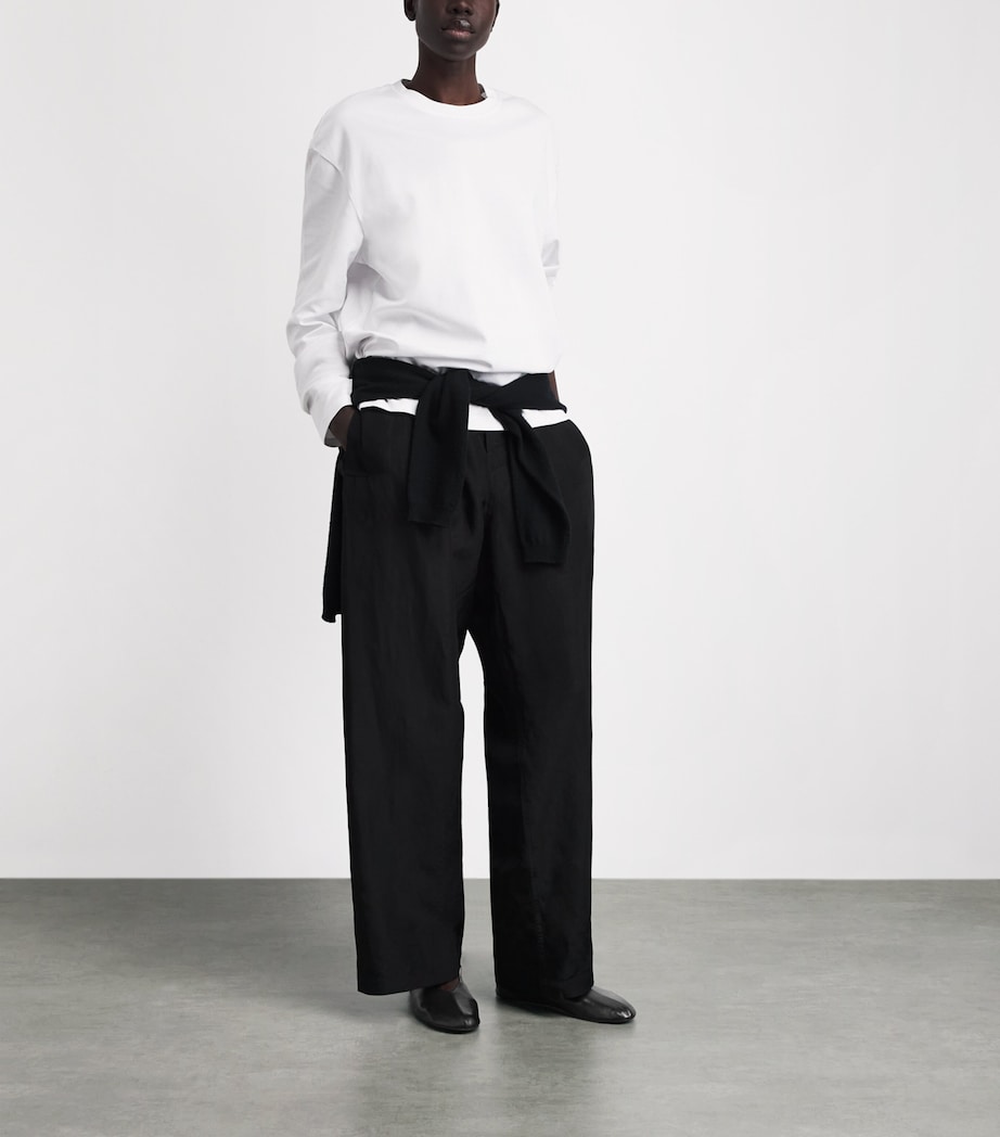 The Row Stella Leather Ballet Flats Black Image 4
