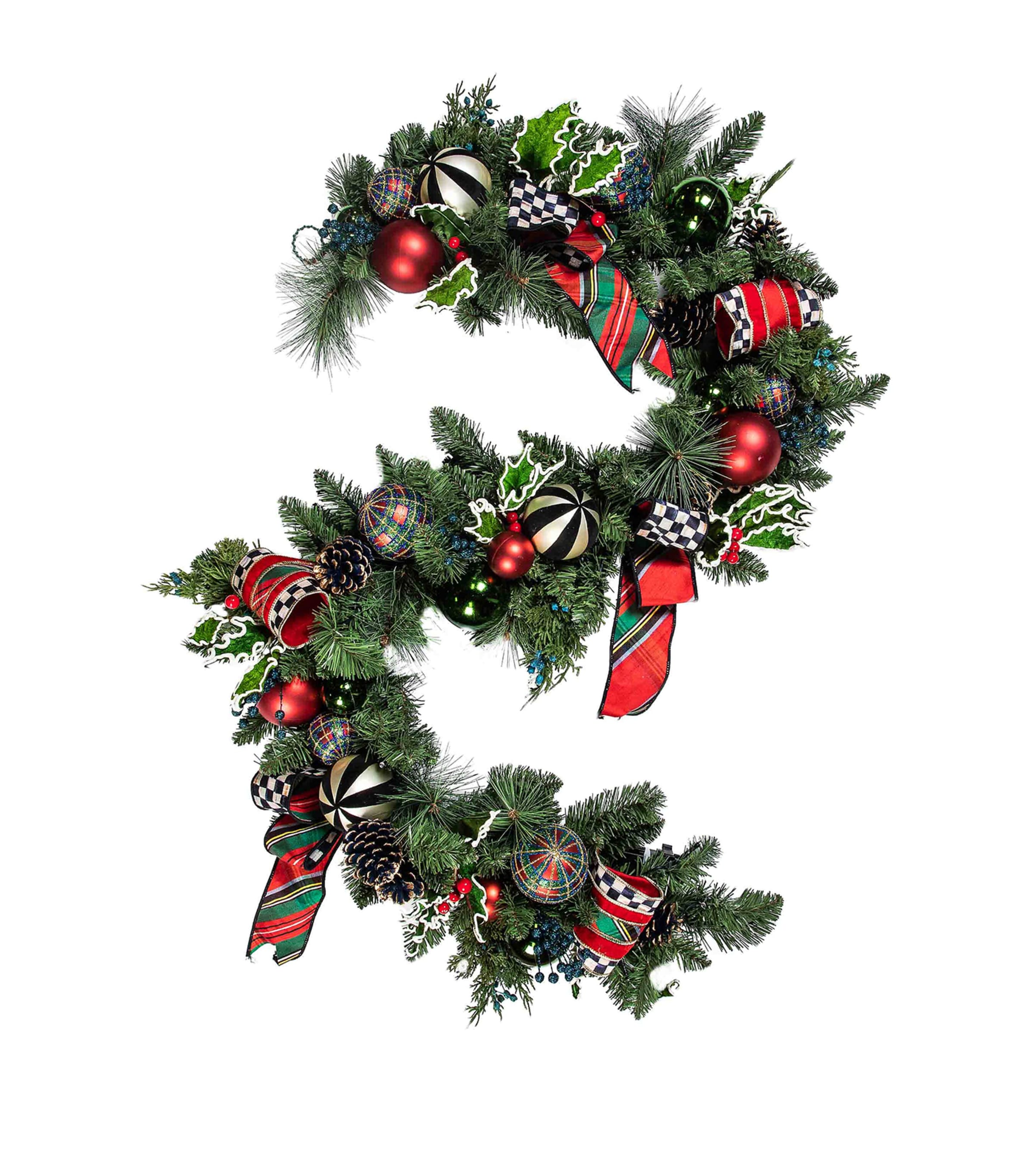 Mackenzie-childs Fabric Tartastic Illuminated Garland