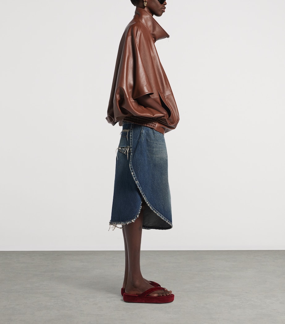 Balenciaga Womens Tulip Denim Shorts Image 4