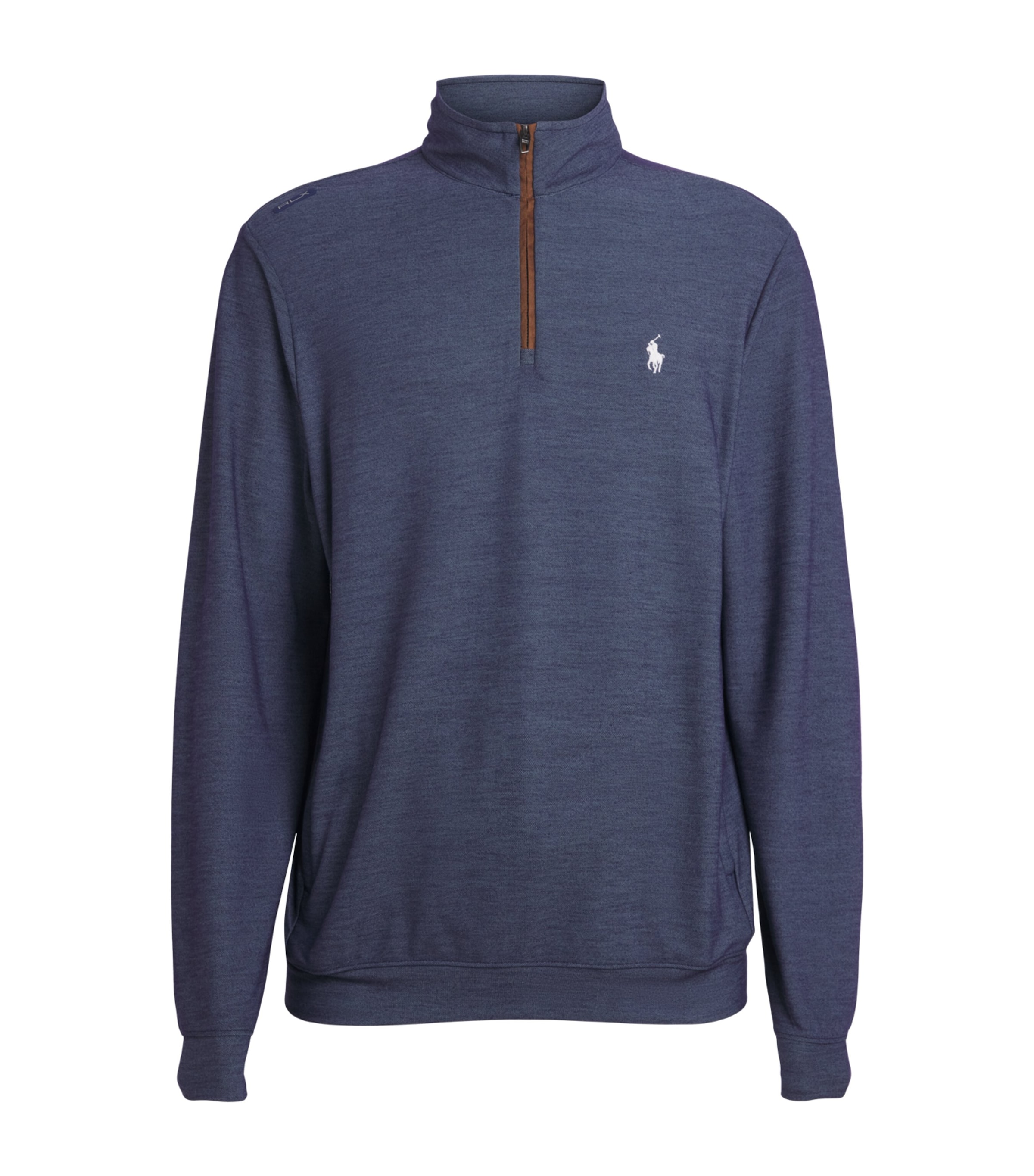 RLX Ralph Lauren Mens Mesh Polo Pony Quarter-Zip Sweatshirt Spring Navy Heather Image 1