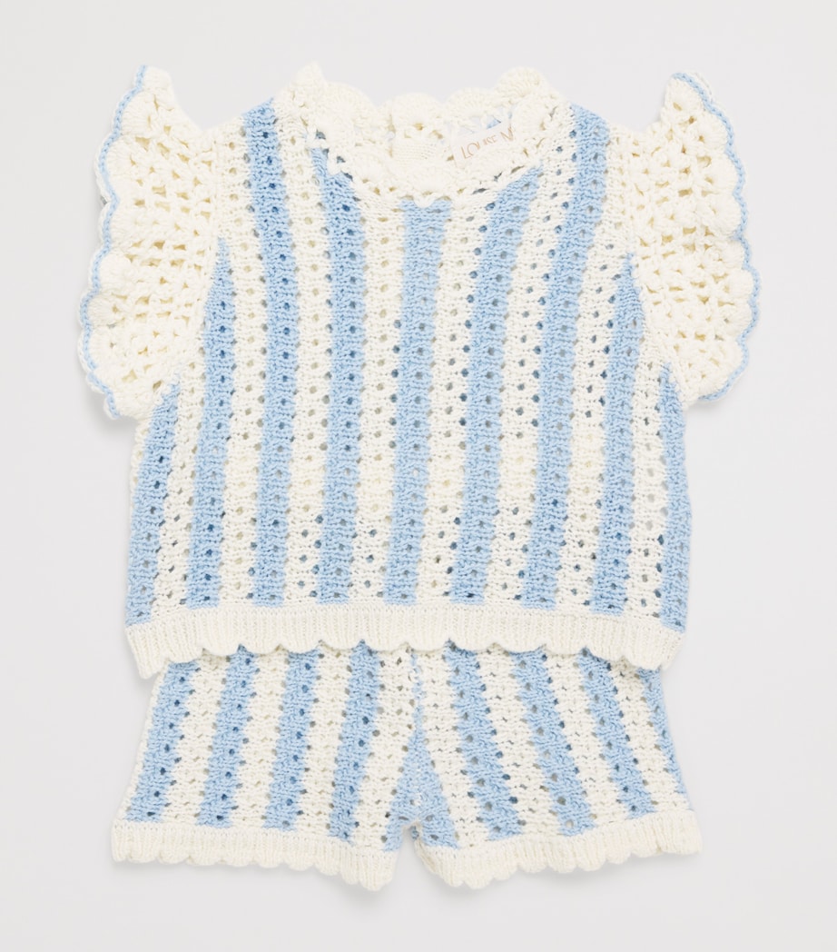 Cotton Crochet Lyse Top (6-24 Months) 101365646BLUE STRIPE Image 3