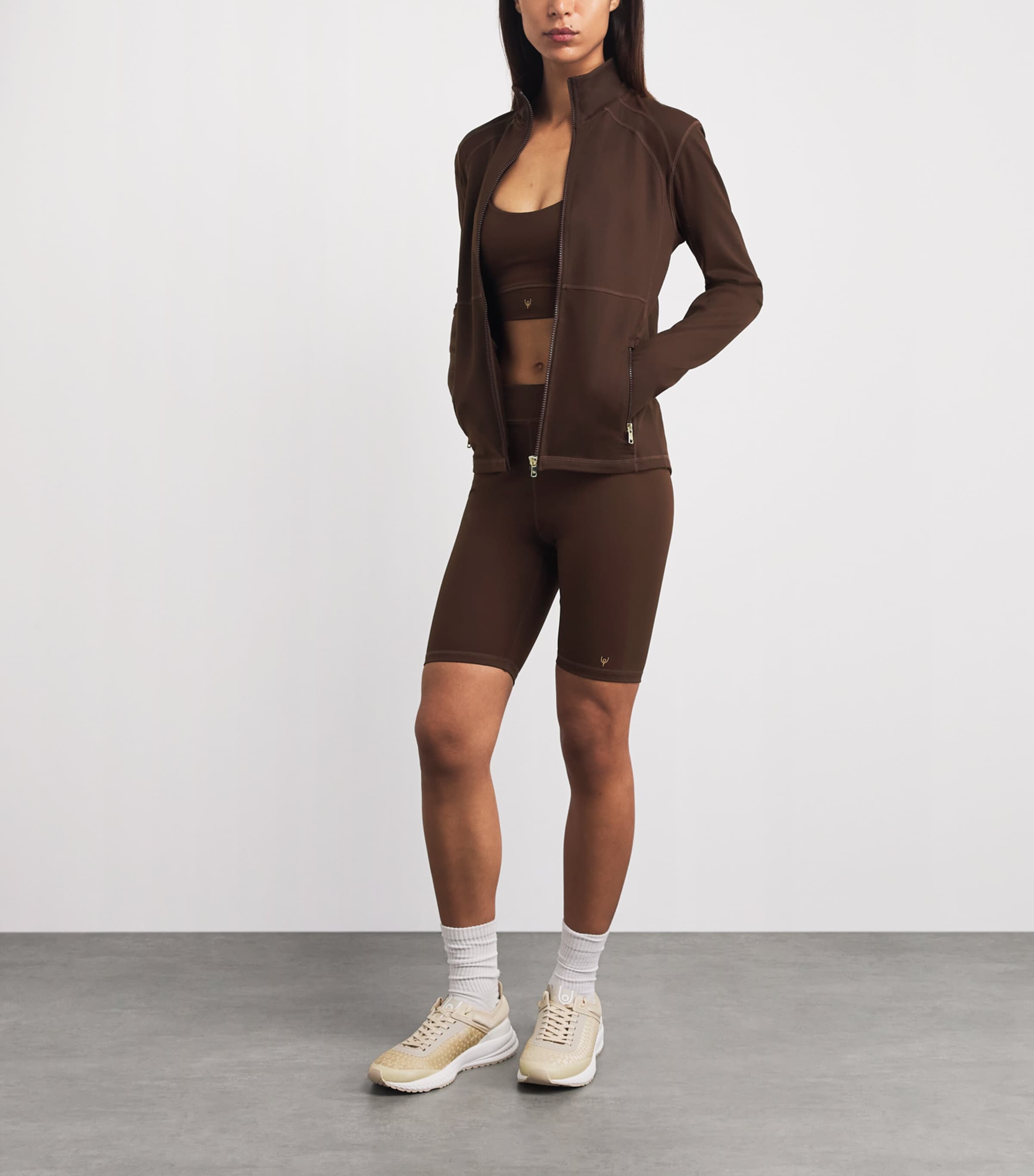 Y.O.U Womens Spa Logo Shorts Potting Soil Image 2