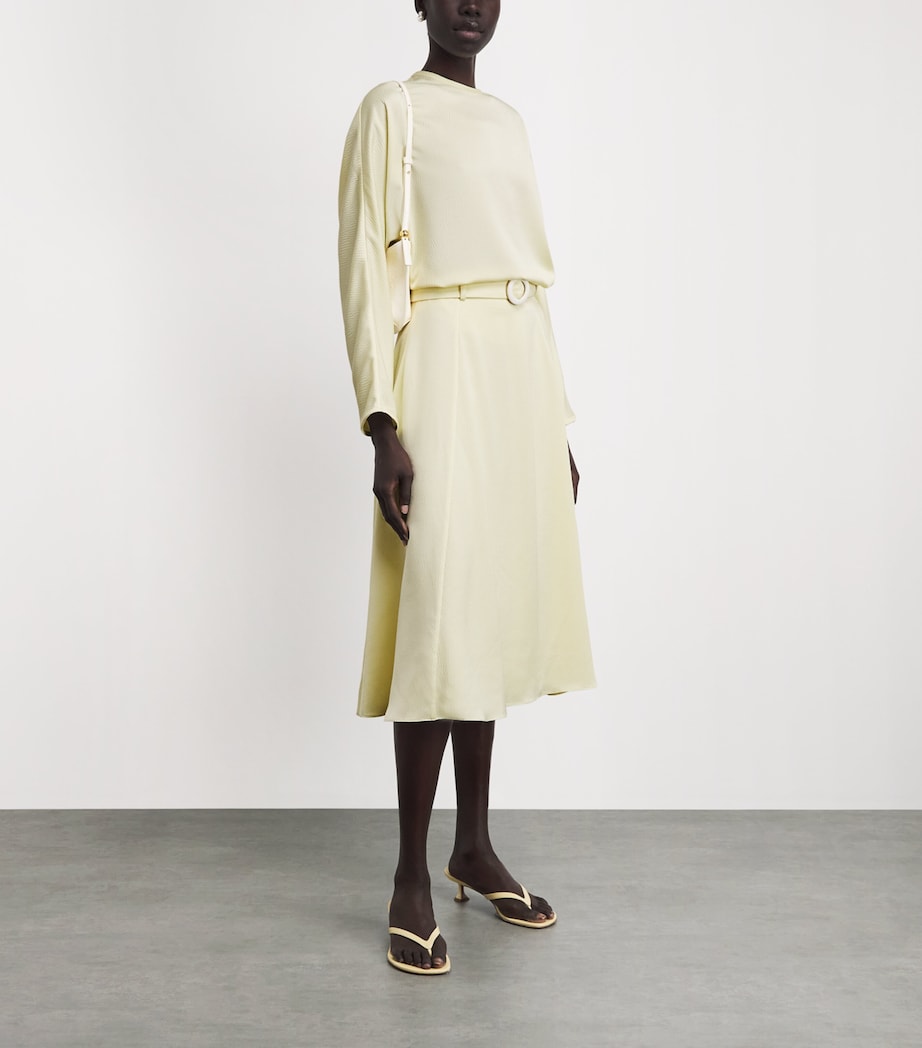 Edeline Lee Womens Textured A-Line Midi Skirt Lem/lemon Image 2