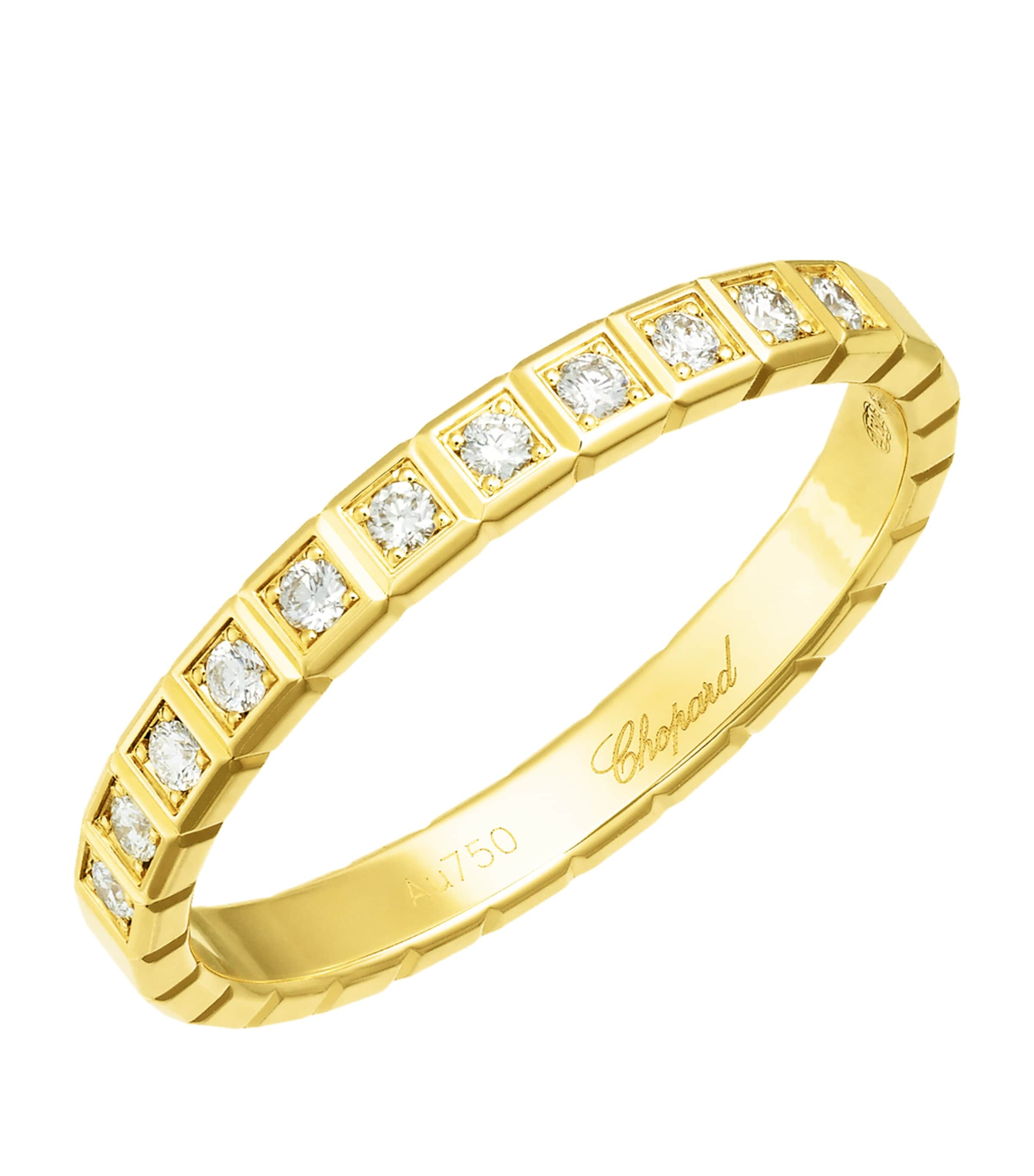 Shop Chopard Yellow Gold And Diamond Ice Cube Ring