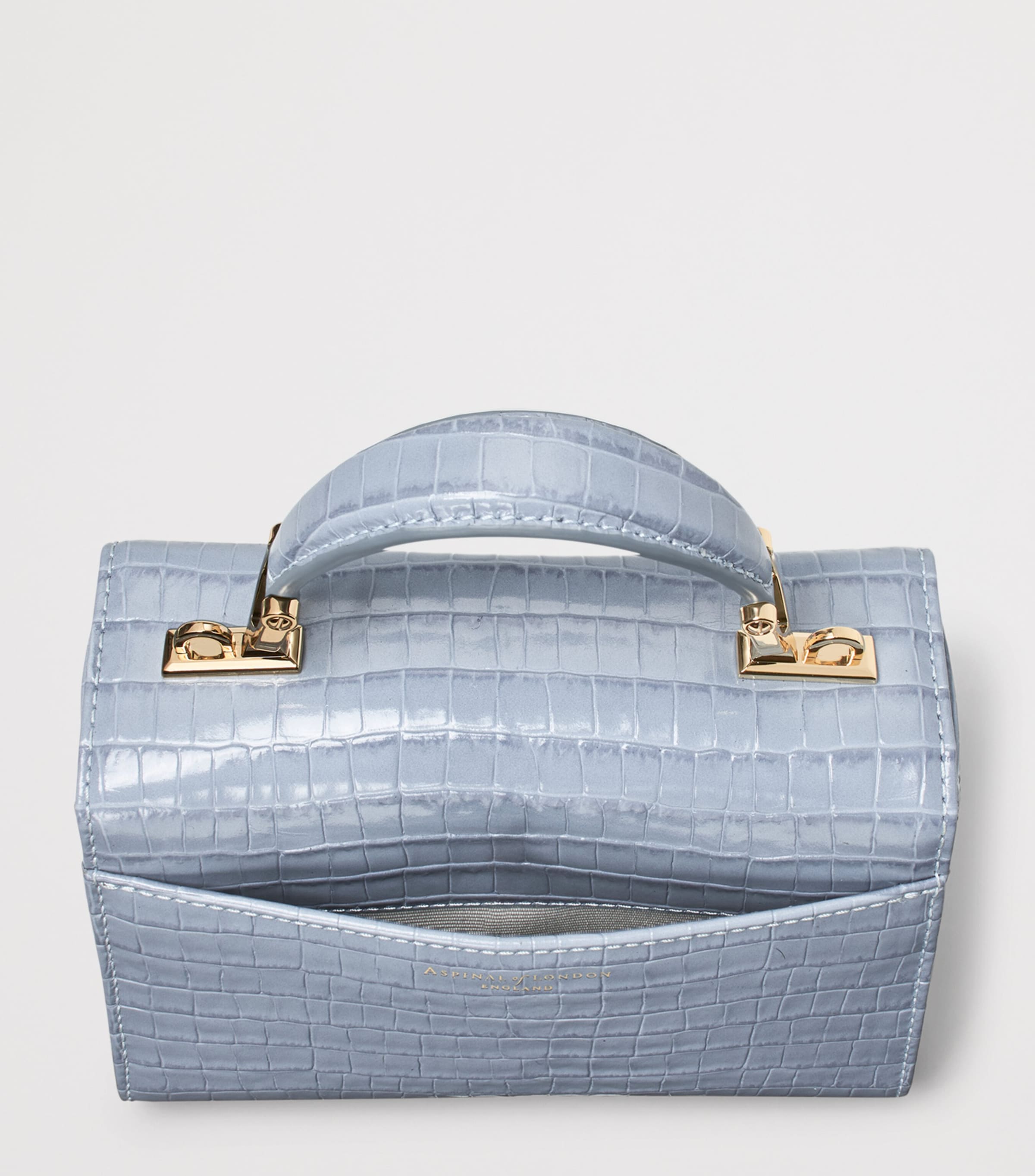Aspinal Of London Mini Leather Mayfair Top-Handle Bag Skyblue Image 5