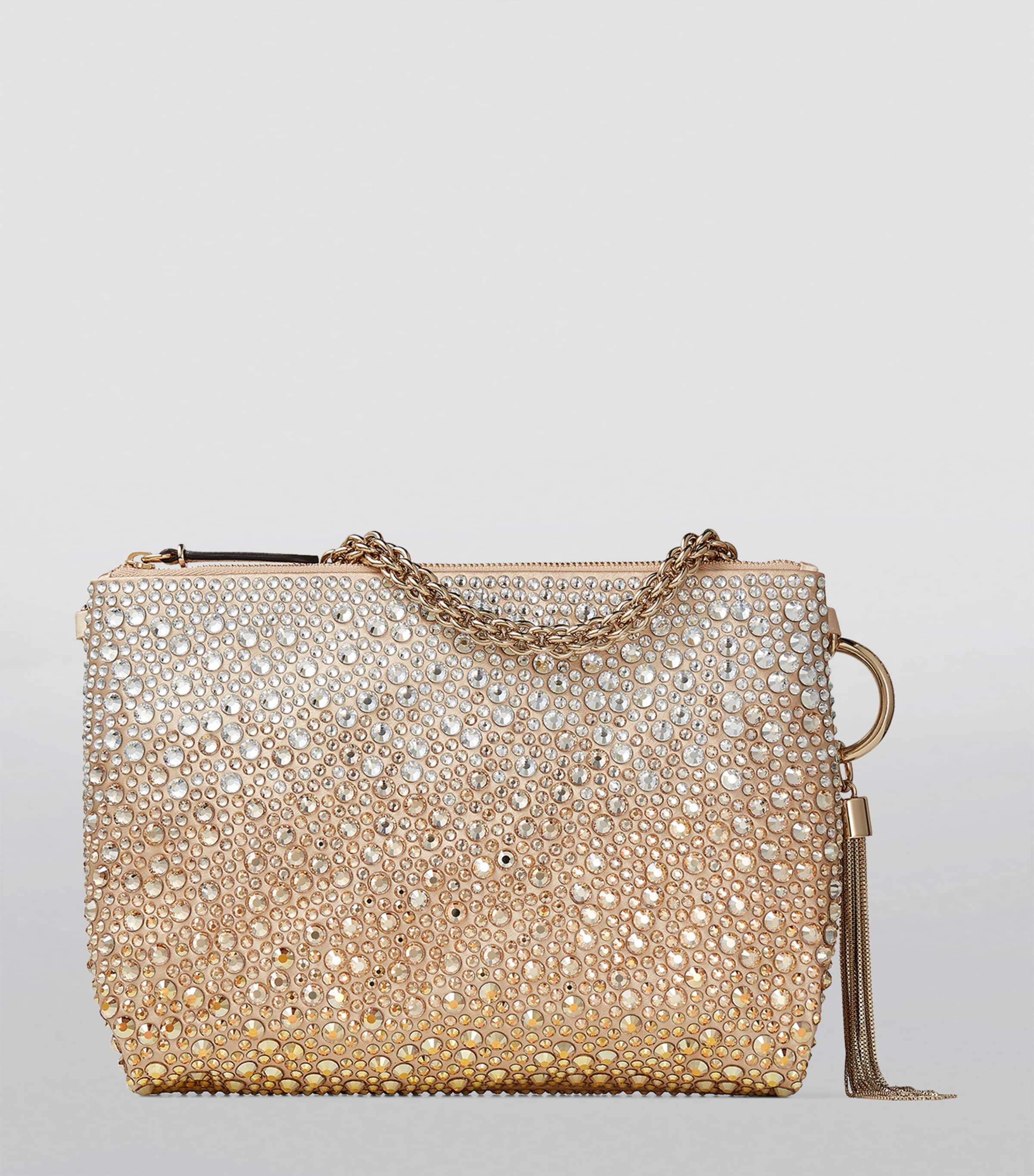Crystal-Embellished Callie Clutch Bag GOLD/GOLD Image 5