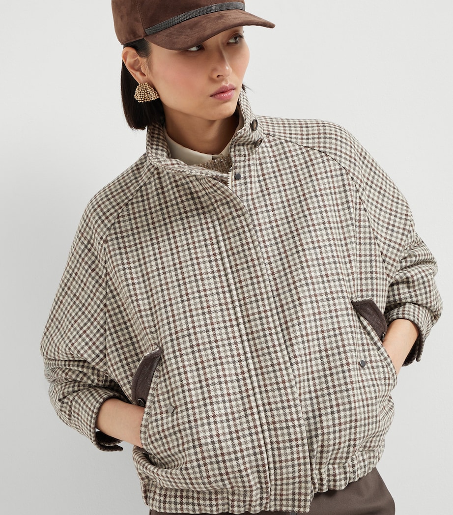 Virgin Wool Check Bomber Jacket C001 Image 5