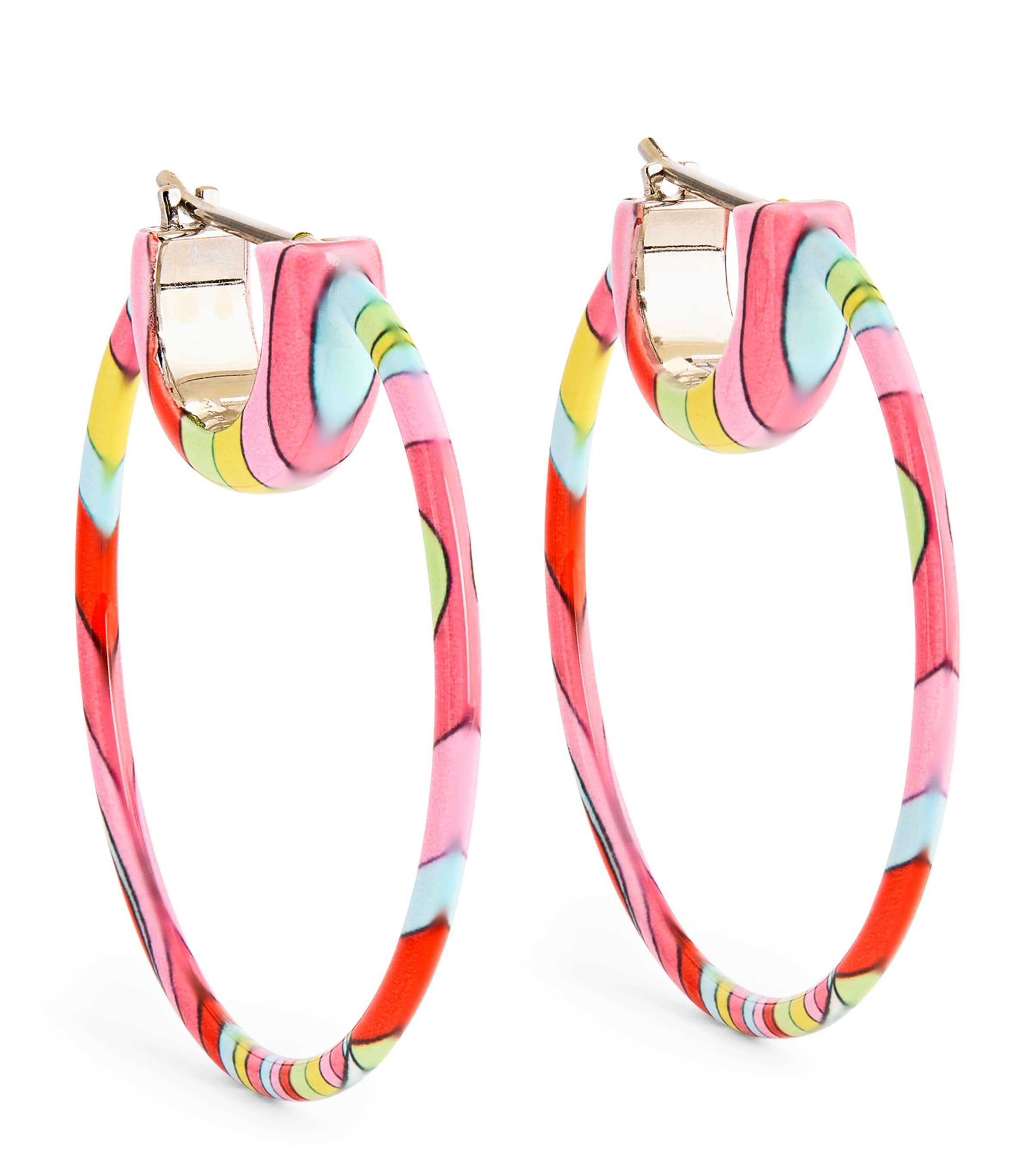 Shop Pucci Small Iride Print Hoop Earrings