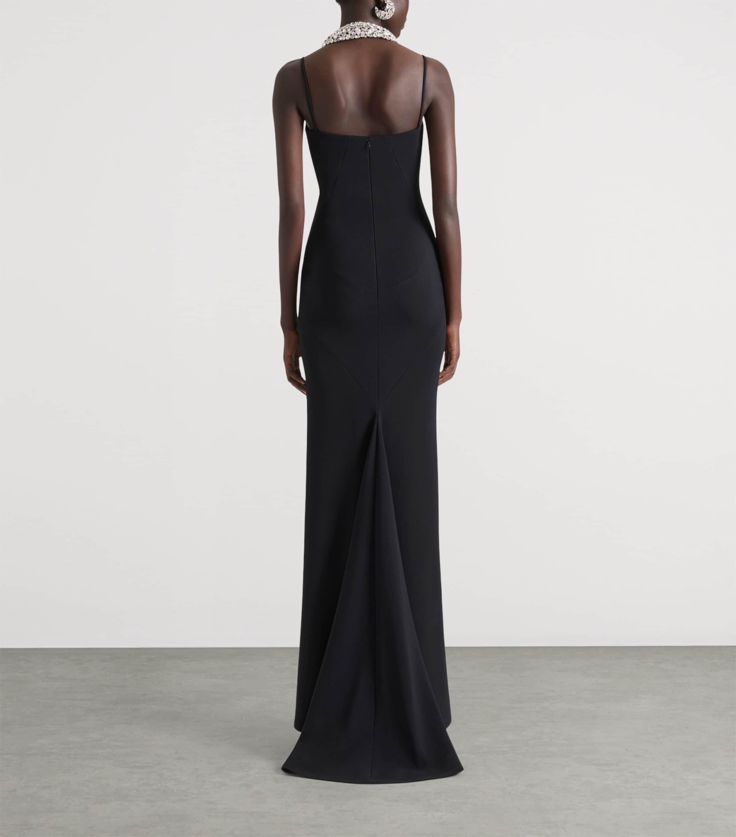Sliced Kick-Back Maxi Dress BLACK Image 3