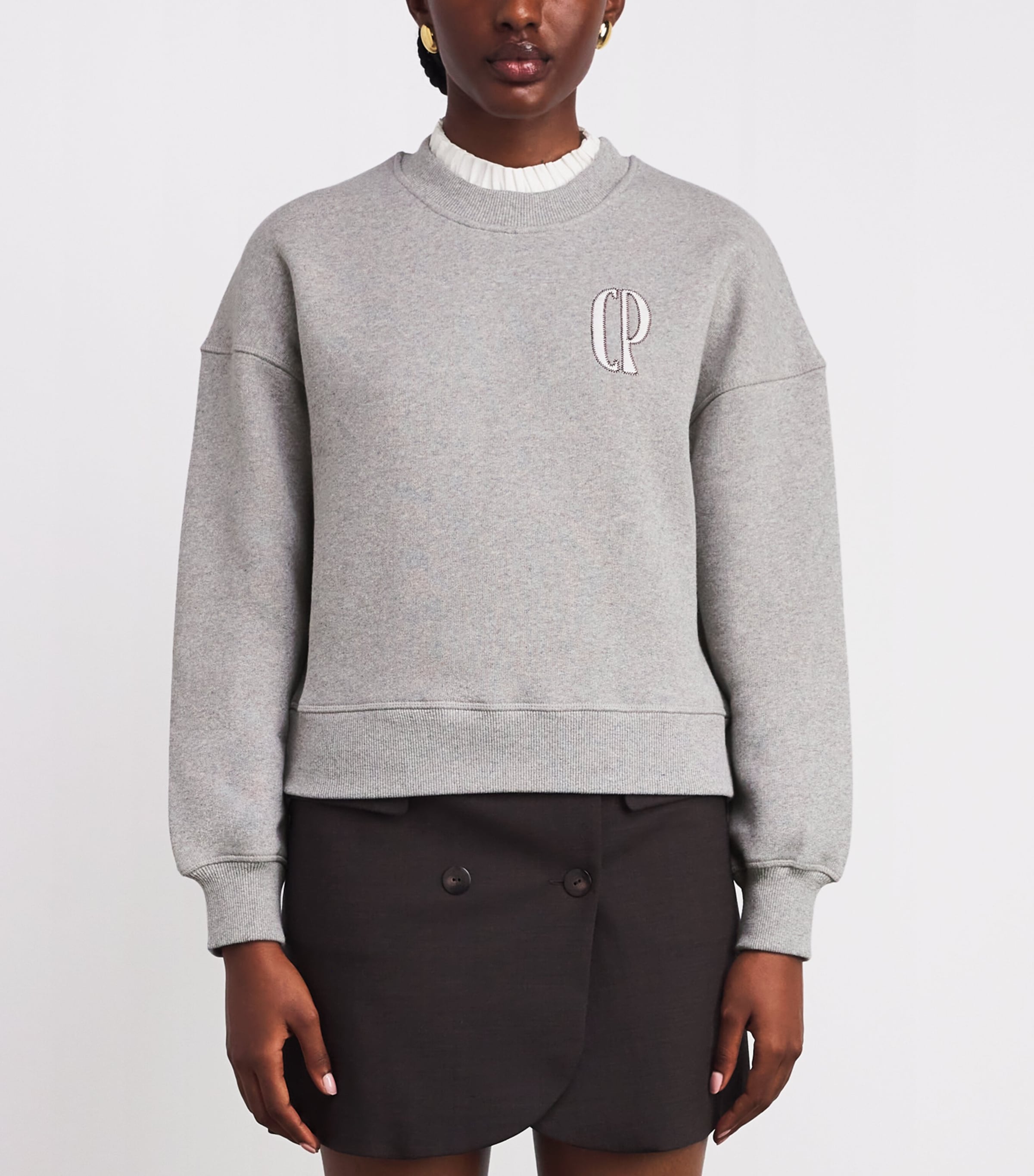 Cotton-Blend Logo Sweatshirt MOTTLED GREY Image 3