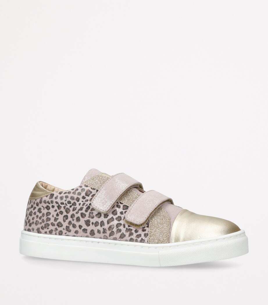 papouelli Leather Dorothy Leopard Sneakers Gold Comb Image 3