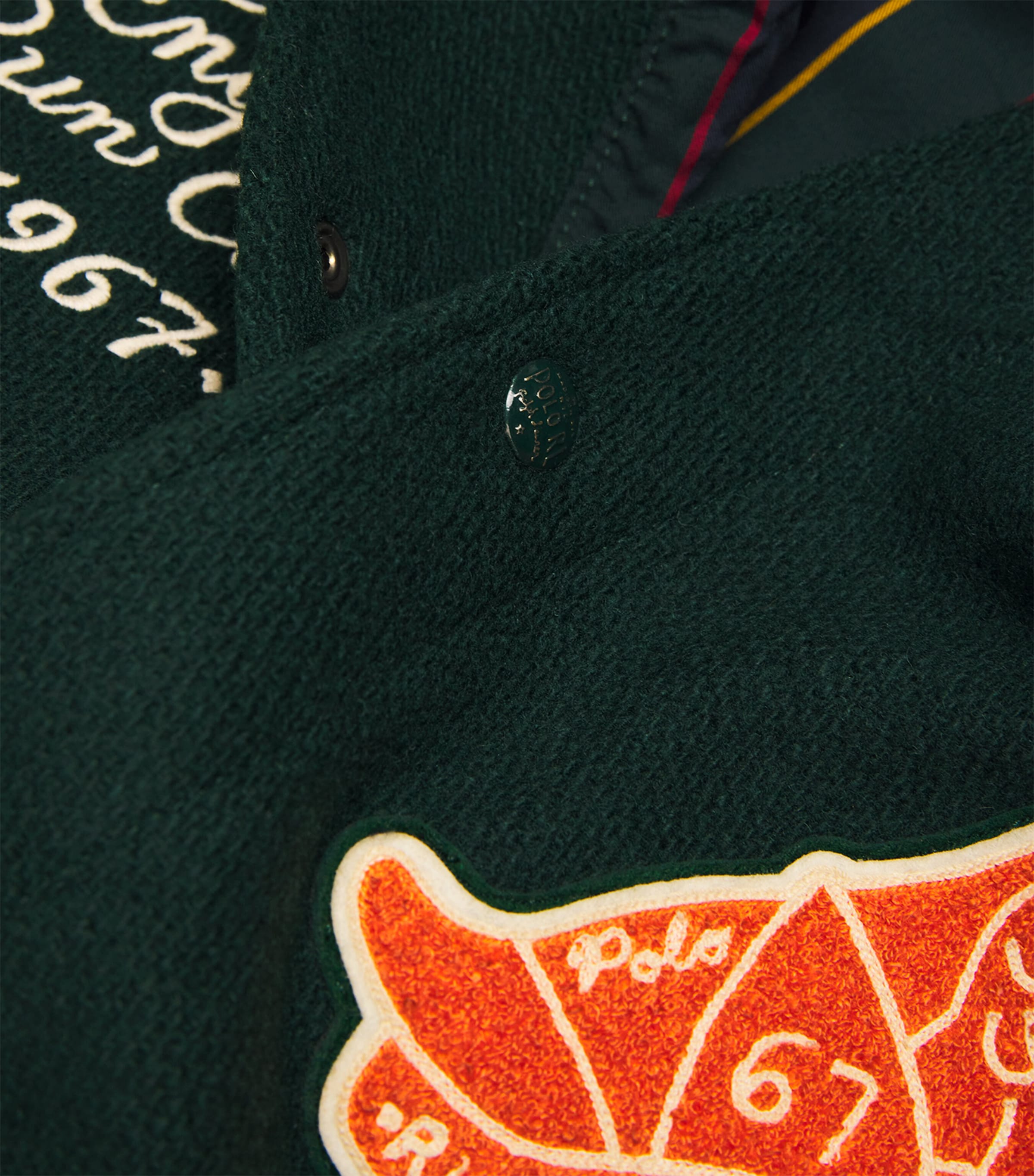 Polo Ralph Lauren Mens New England Bomber Jacket Green Image 5